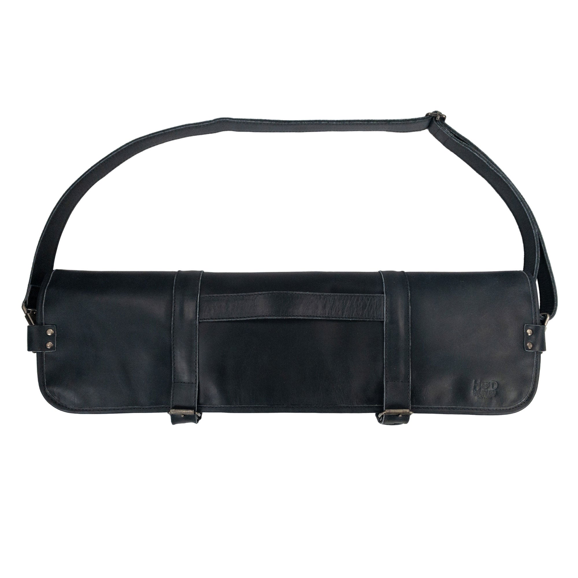 Hide & Drink Knife Roll With Water Resistant Lining (8 Pockets) presenting a sleek profile. A premium Chef's Knife Roll Bag (8 Pockets) designed for chefs needing a portable knife organizer.