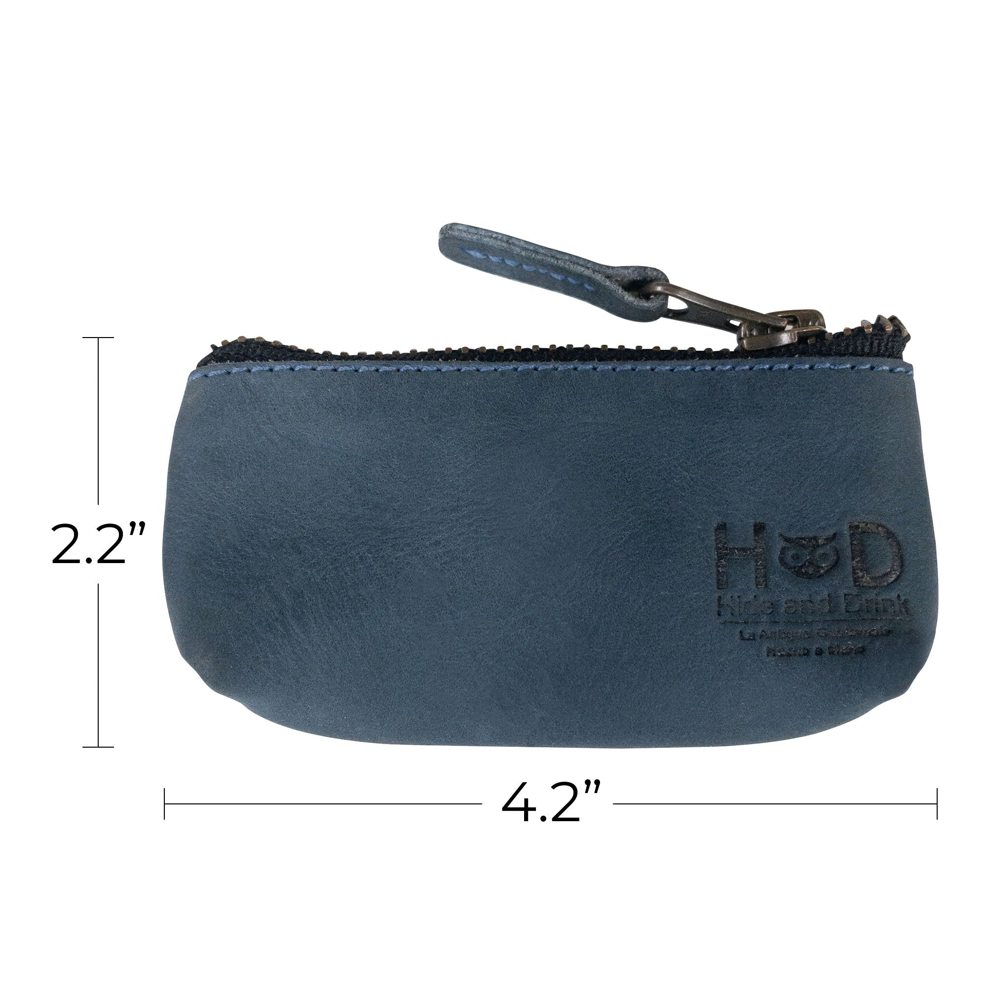 Hide & Drink Key Holder Zippered Pouch reflecting artisan craftsmanship in full grain leather. Practical and stylish, perfect as a zippered coin bag or earphone holder for daily outings.
