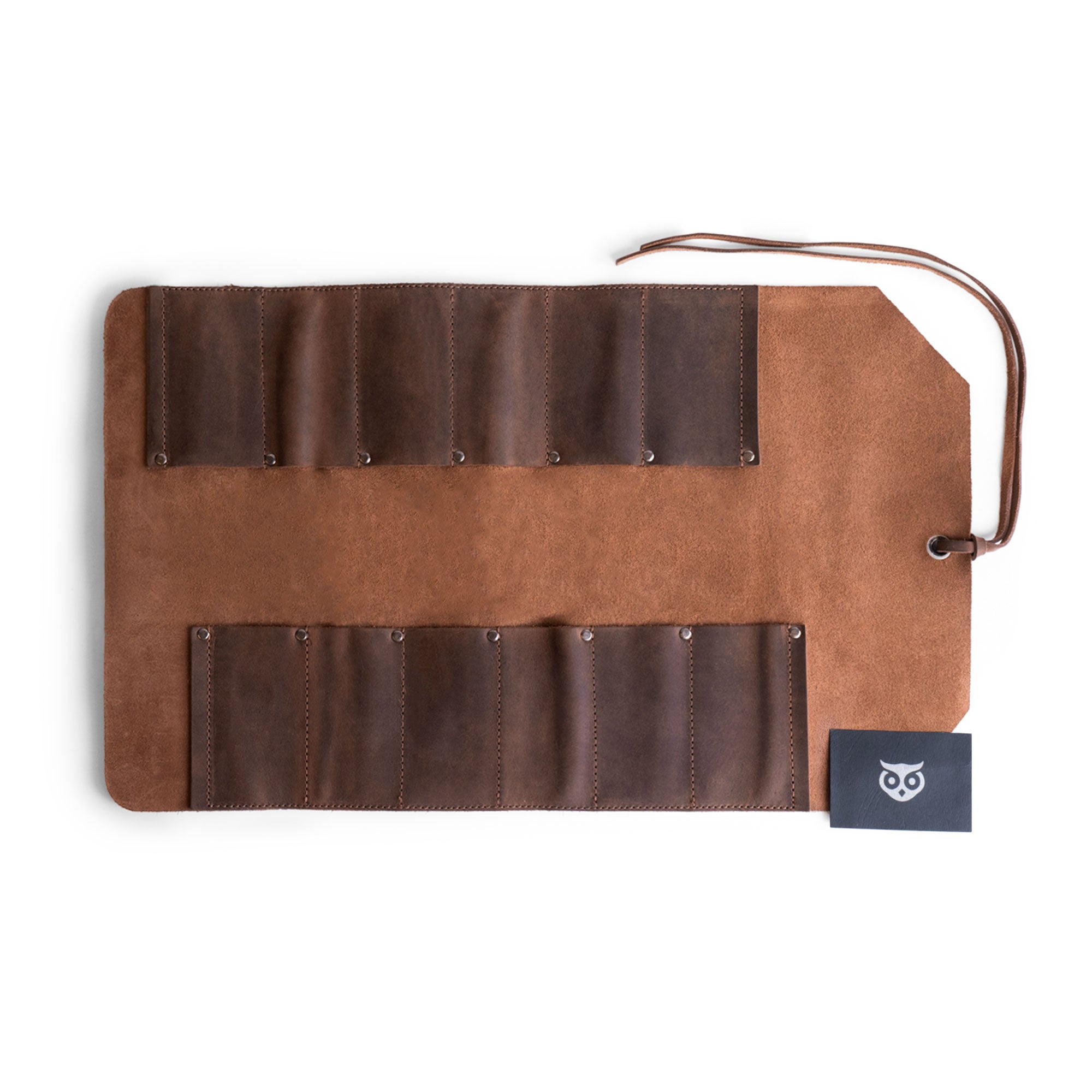 Hide & Drink Tool Roll (12 Pockets): Elegant full grain leather tool roll unrolled and ready for action, featuring ample storage for various tools. Tool Bag Roll Up, 12 Slot Heavy Duty Tool Roll Bag Organizer, Tool Roll Up Bag, Portable Tool Wrap Roll Bags for Travel, Durable Tool Kit Folding Tool Pouch Roll Up Mechanic Gifts for Men, Full Grain Leather, StockyardX, Small Batch Production, Hand Cut, Hand Sewn, Fire Branded, Artisan, Handmade in La Antigua Guatemala & Oaxaca Mexico.