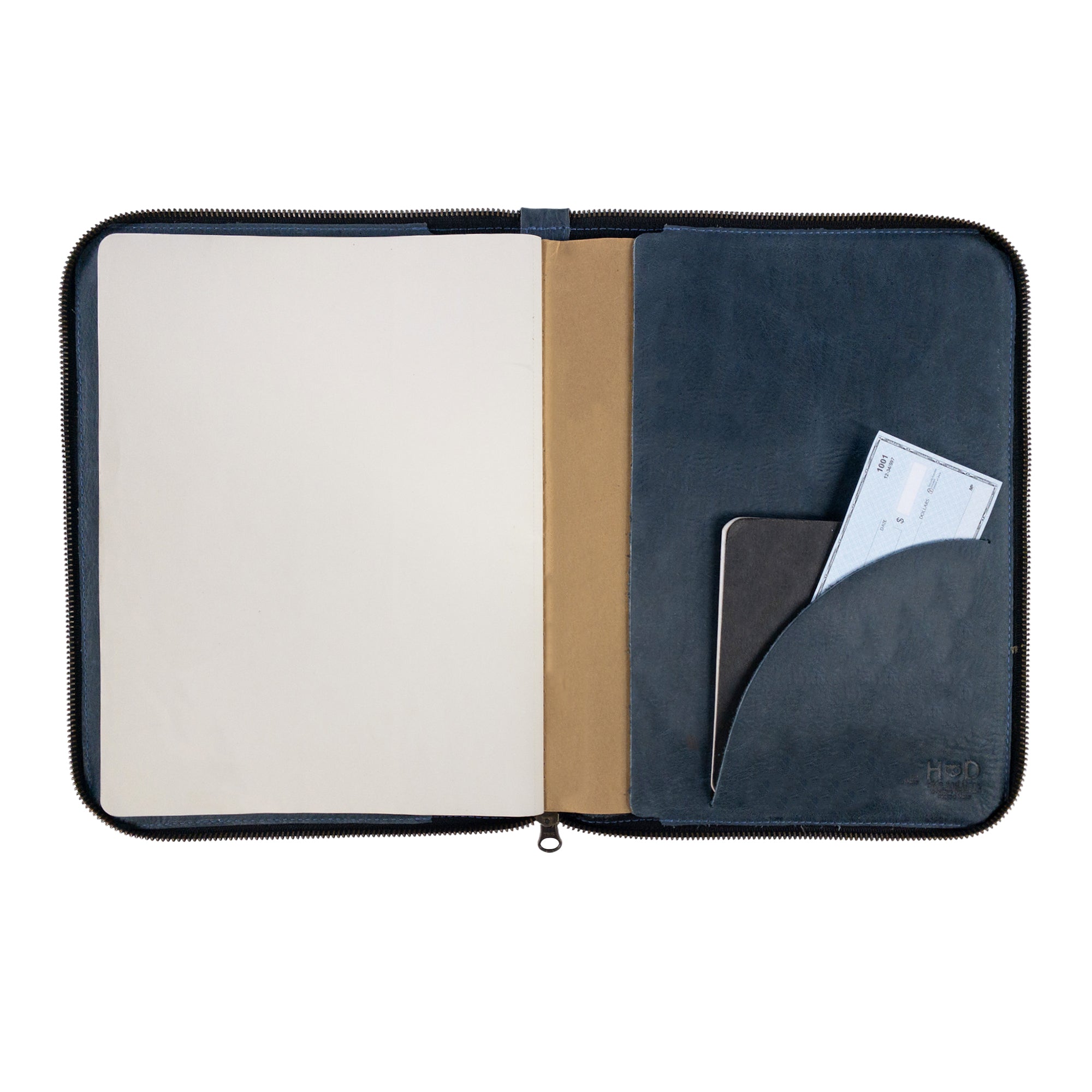 Hide & Drink Zippered Journal Cover for Moleskine (Notebook NOT Included) displayed with leather tags, showcasing artisan heritage from La Antigua Guatemala.