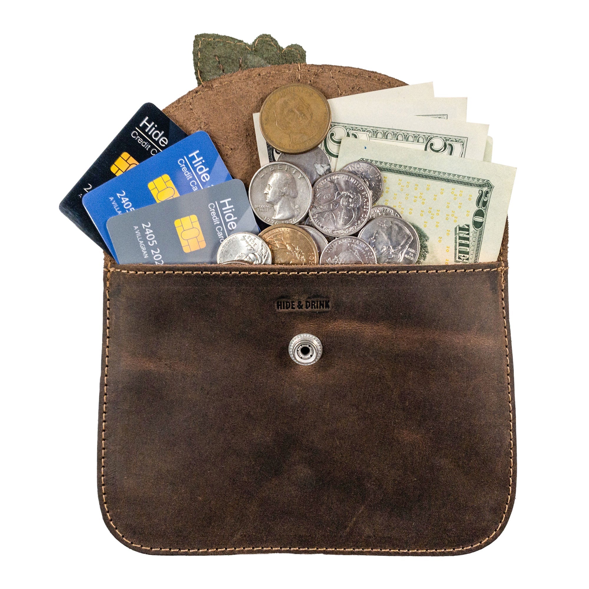 Card Wallet Leaves Design - Stockyard X 'The Leather Store'
