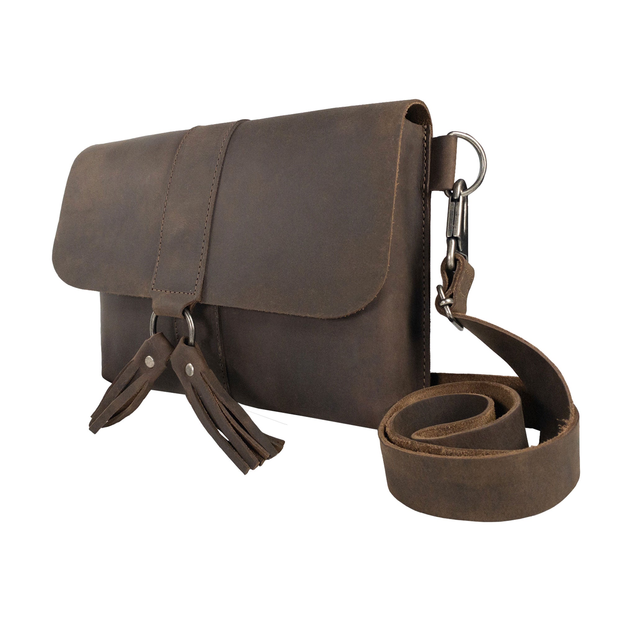 Rectangular Crossbody Bag with Tassels - Stockyard X 'The Leather Store'