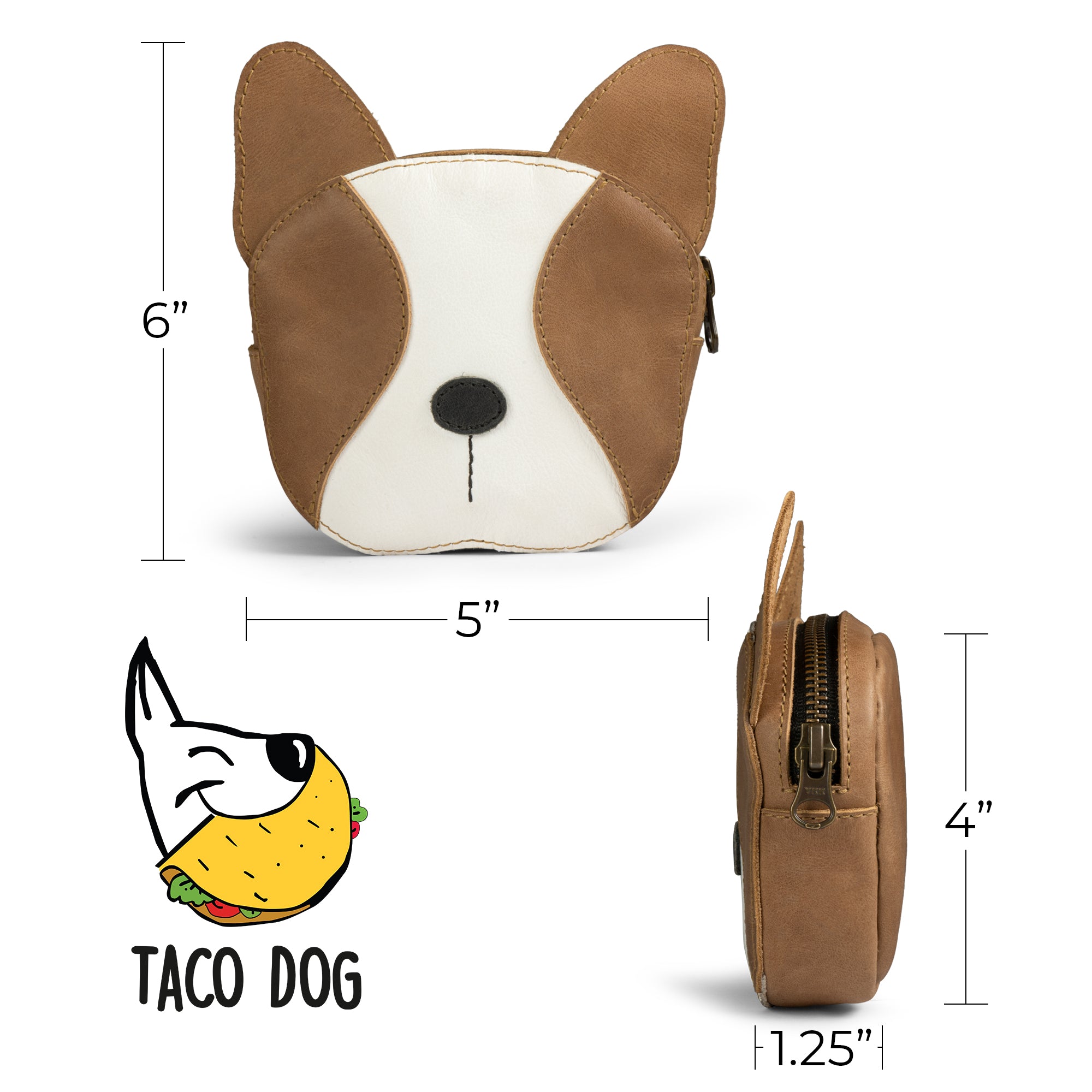 Leather French Bulldog Wallet