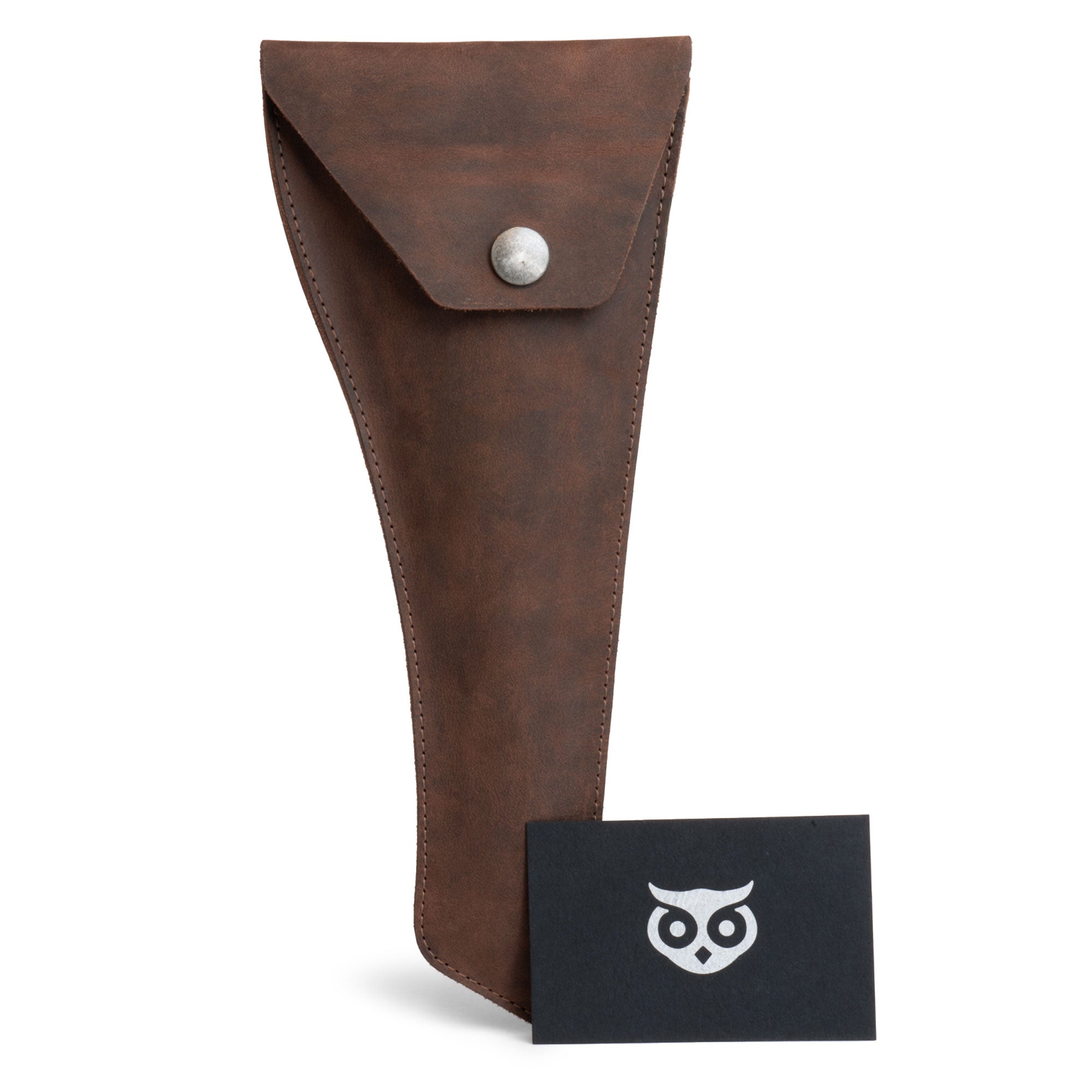 Hide & Drink Vernier Caliper Sleeve in Full Grain Leather with secure button closure, perfect for safeguarding your measuring tools. This artisan-made Measuring Tool Case embodies small batch production principles from La Antigua Guatemala.
