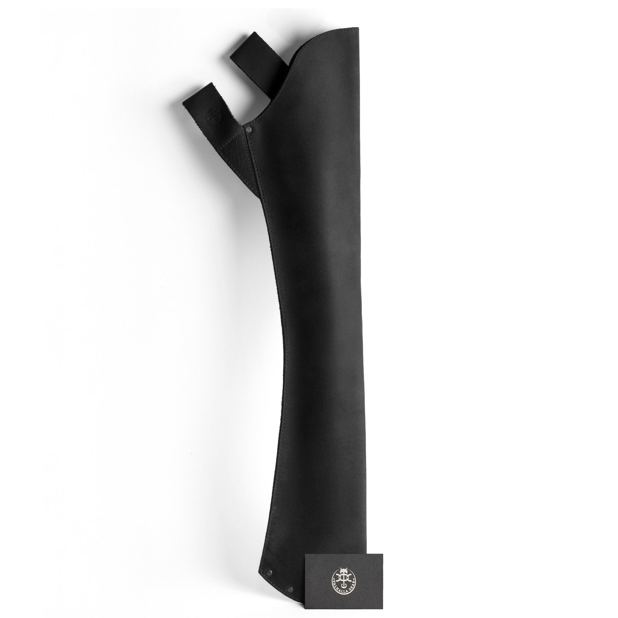 Valhalla Gear Hip Quiver showcased with its packaging, reflecting quality craftsmanship in full grain leather. This Leather Hip Quiver for Arrows is great for archery enthusiasts as a Hunting Quiver Arrow Holder and an Archery Quivers Holder. It qualifies as the best compound bow arrow quiver for recurve bows and back quivers, showcasing artisan hand cut, hand sewn techniques sourced from La Antigua Guatemala.