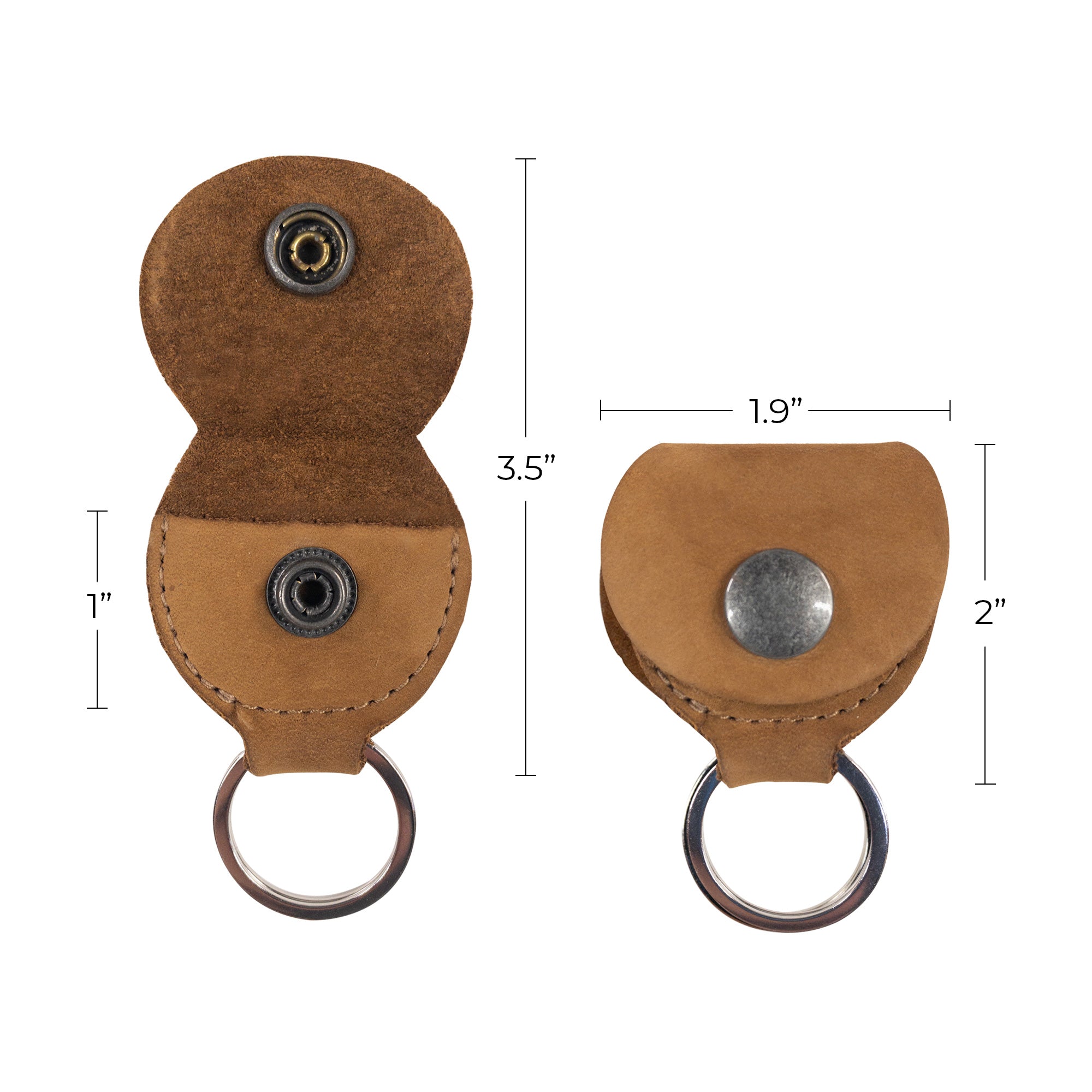 Hide & Drink Key Chain & Guitar Pick Holder, focusing on the artisan touch with embedded logo design. This keychain for guitar players is crafted from high-quality Full Grain Leather, proudly made in small batches in La Antigua Guatemala & Oaxaca Mexico.