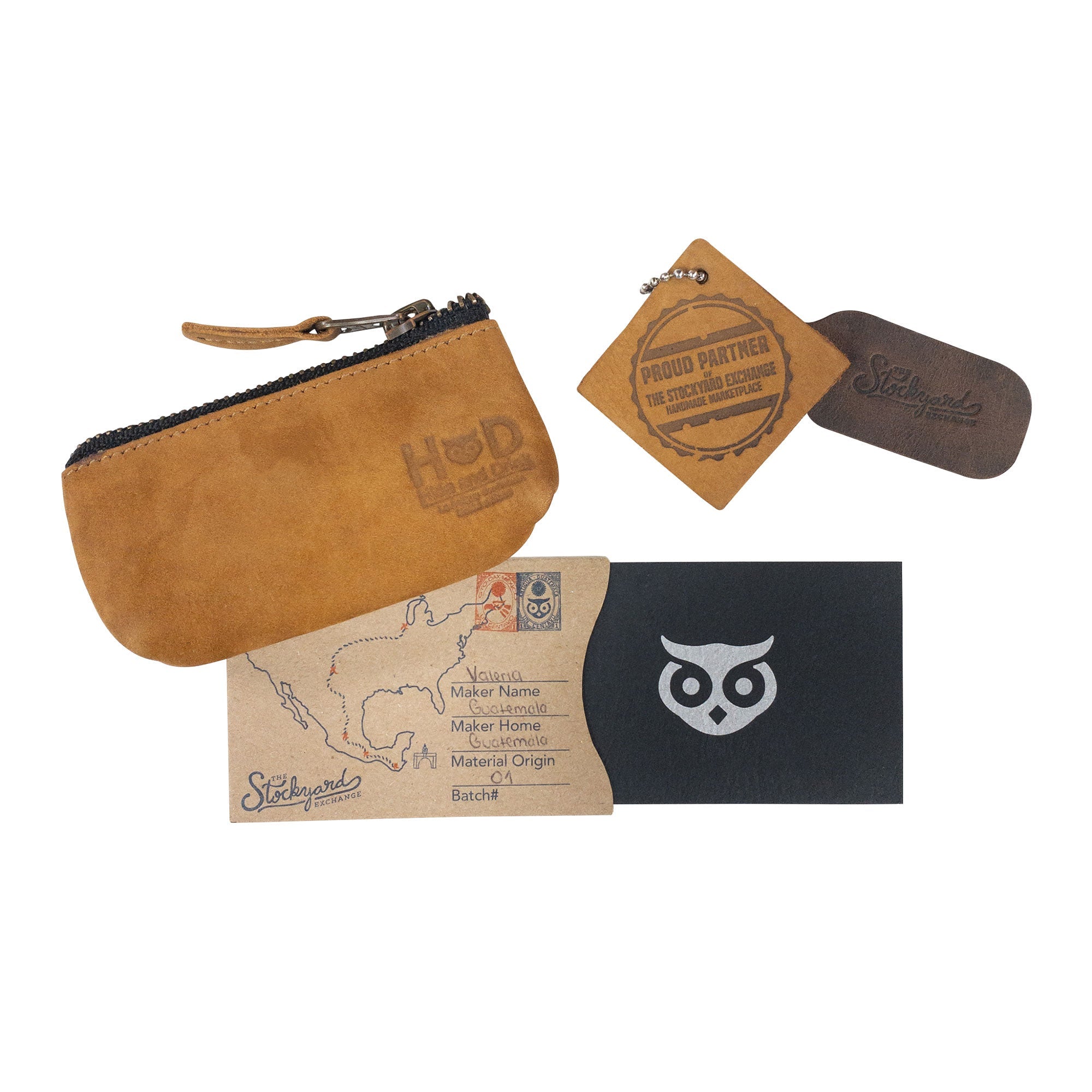 Hide & Drink Key Holder Zippered Pouch featuring authenticity packaging, showcasing its practical design for everyday use. Perfect for serving as a coin bag or memory cards organizer.