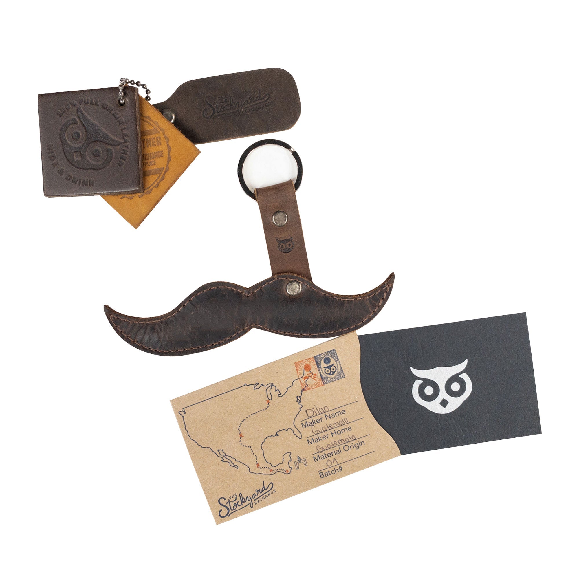 Keychain Moustache - Stockyard X 'The Leather Store'