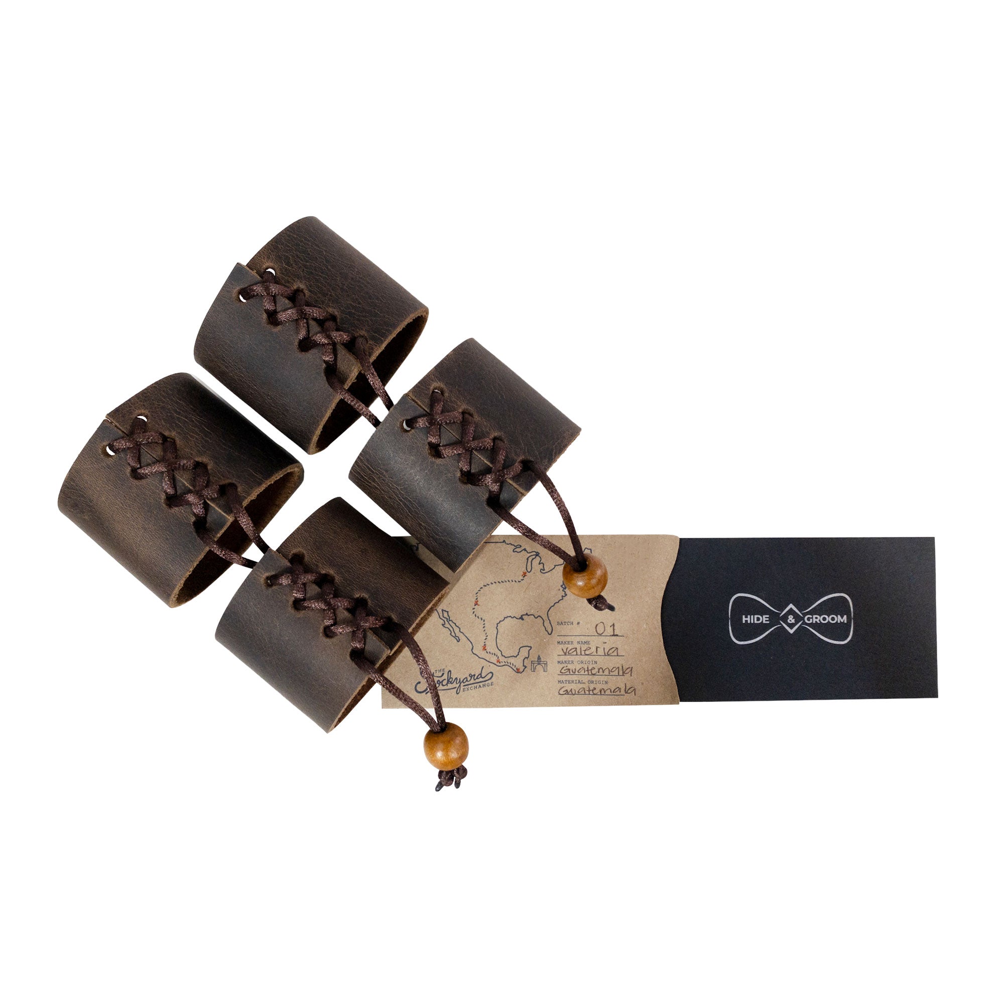 Set of 4 Napkin Ring Holders for Weddings - Stockyard X 'The Leather Store'