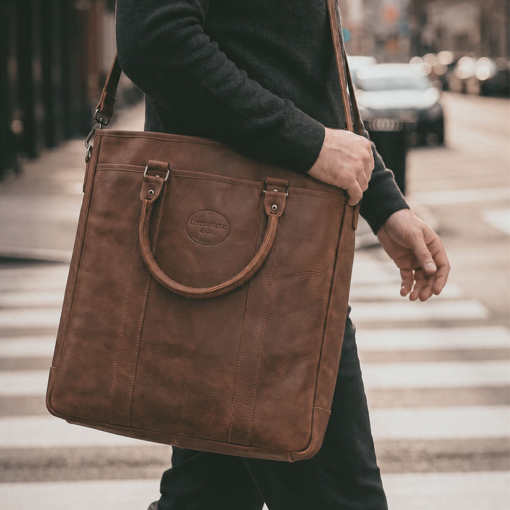Vintage Tote Vertical Briefcase & Laptop Carrier