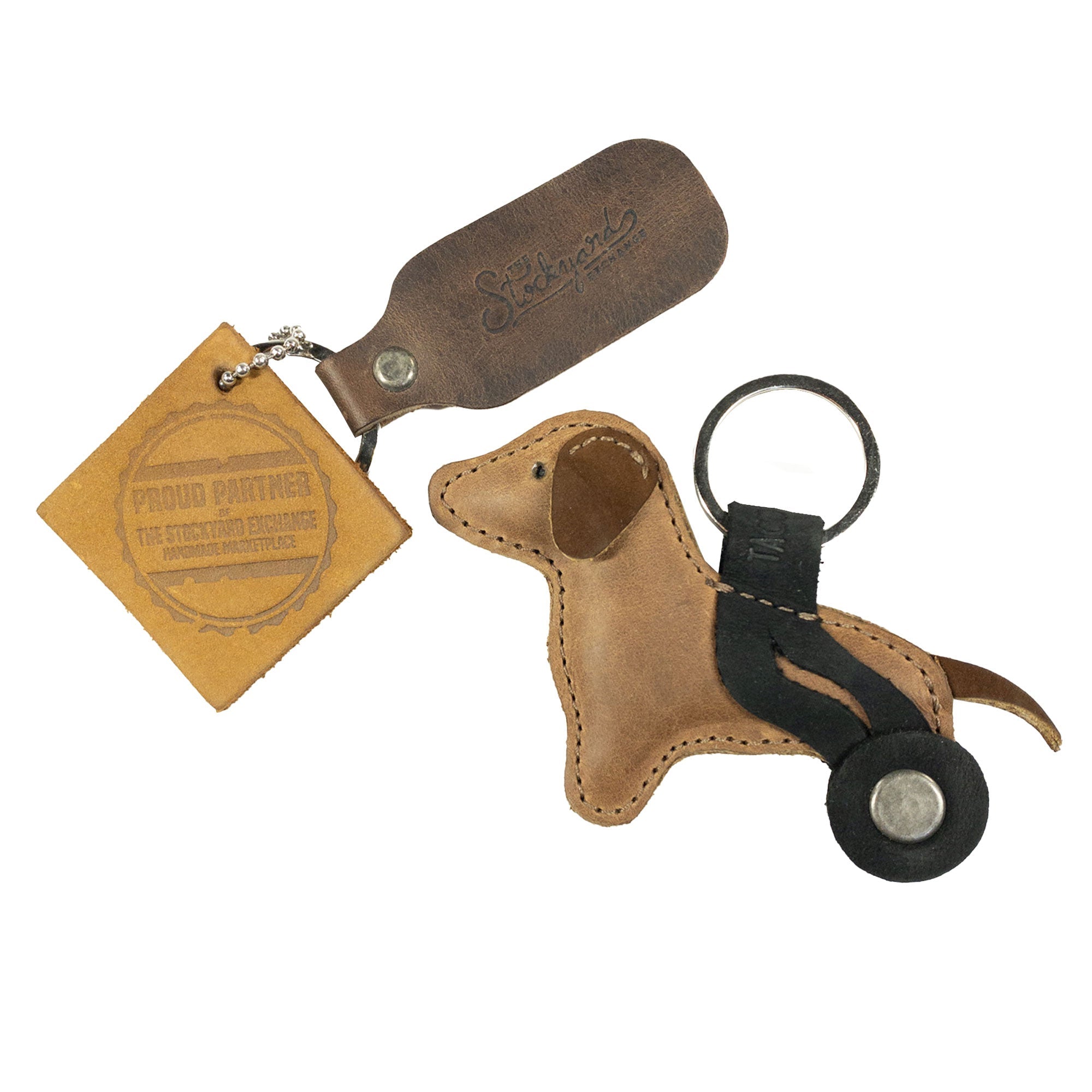 Dog With Wheelchair Keychain - Stockyard X 'The Leather Store'