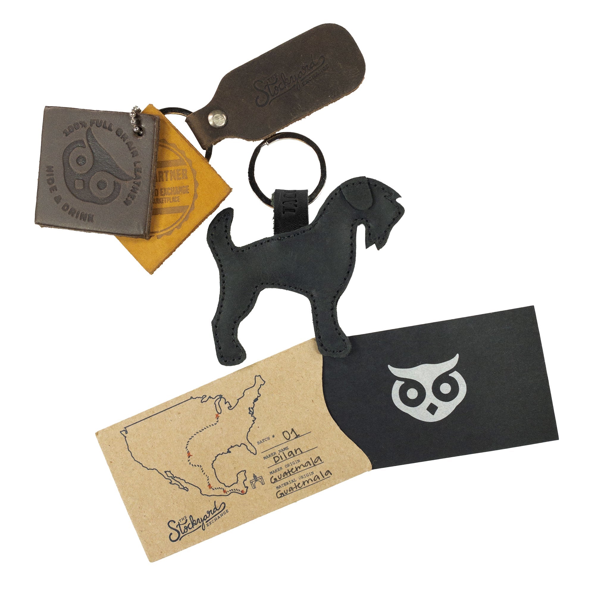 Schnauzer Keychain - Stockyard X 'The Leather Store'