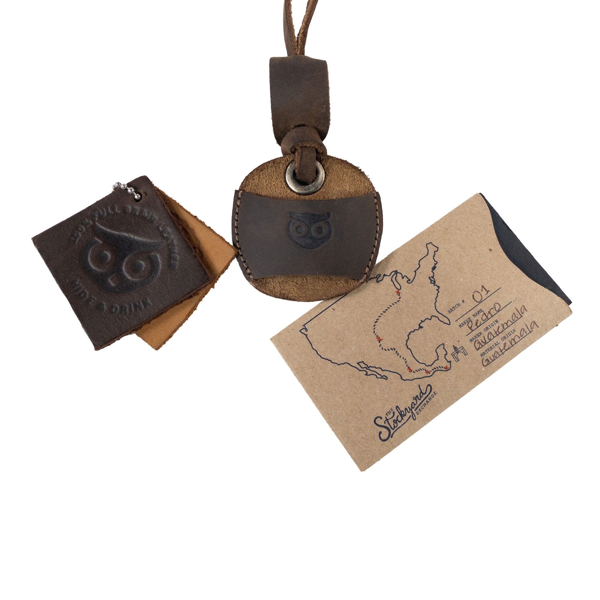 Hide & Drink Eyeglasses Holder with distinct leather texture, designed for style and elegance. Ideal Eyeglasses Holder for Men and Women, crafted from durable full grain leather. Small batch artisan production in La Antigua Guatemala & Oaxaca Mexico.