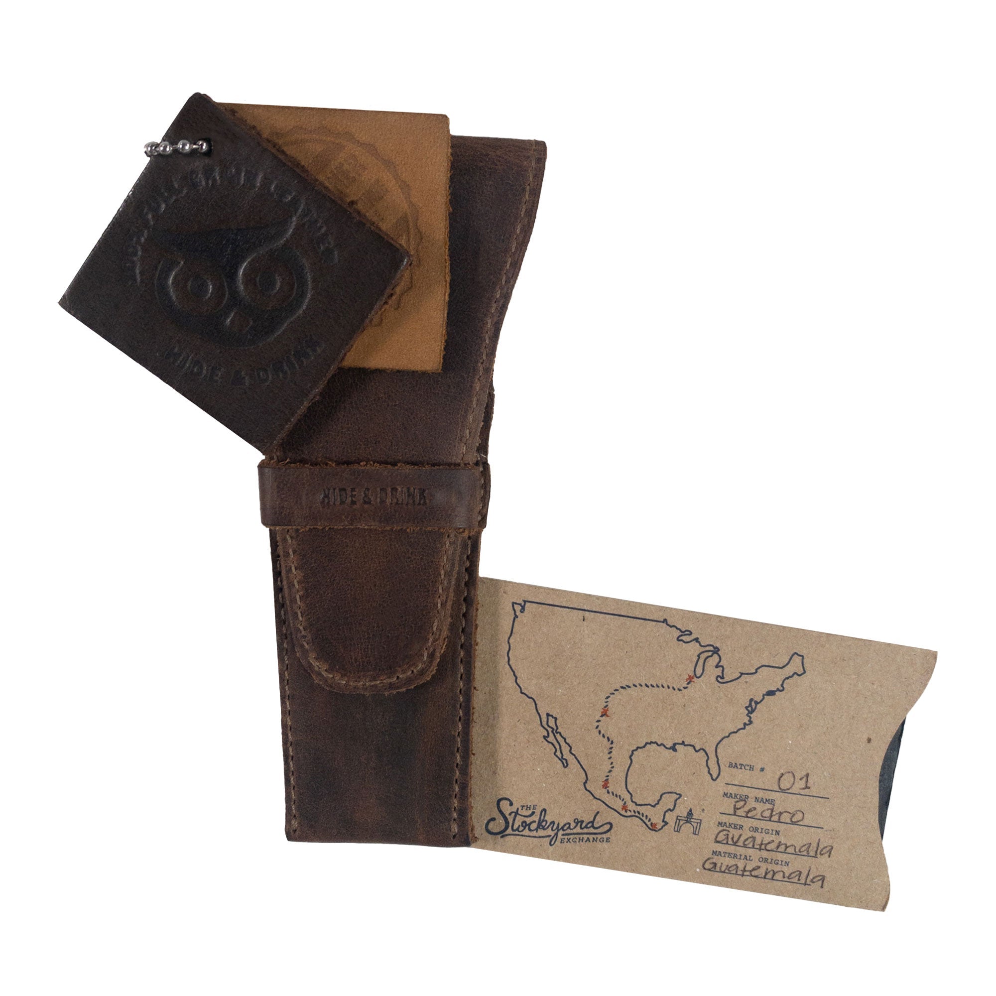 Reviewing the Safety Razor Case by Hide & Drink from inside, highlighting the details of this finely crafted leather case. Perfect for storing shaving essentials, this product represents small batch artisan production.