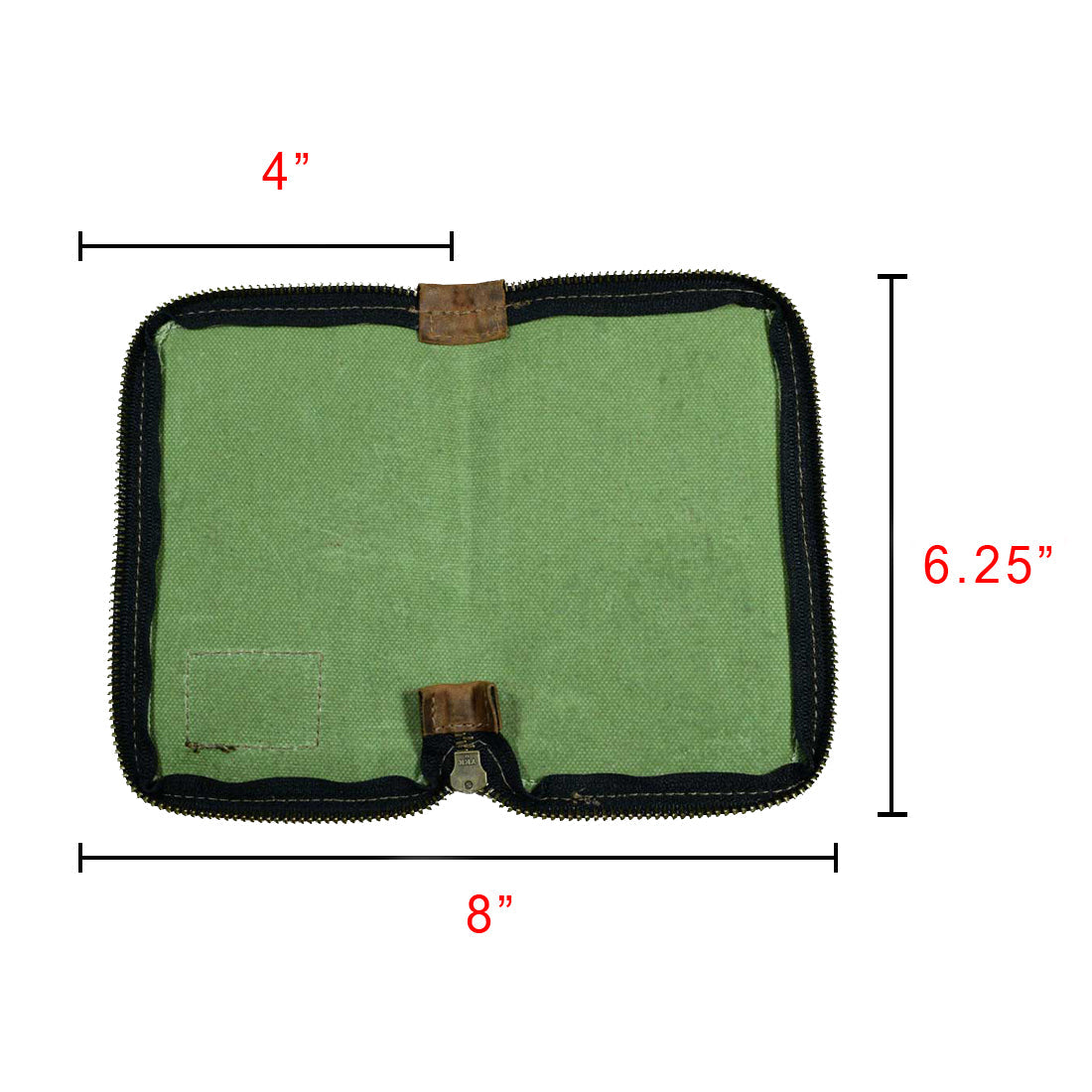 Open view of the Waxed Canvas Zippered Journal Cover for Moleskine (Notebook NOT Included) by Hide & Drink, with a functional interior made for creativity. Ideal for Cahier Cases featuring Full Grain Leather, artisan-crafted in La Antigua Guatemala & Oaxaca Mexico.