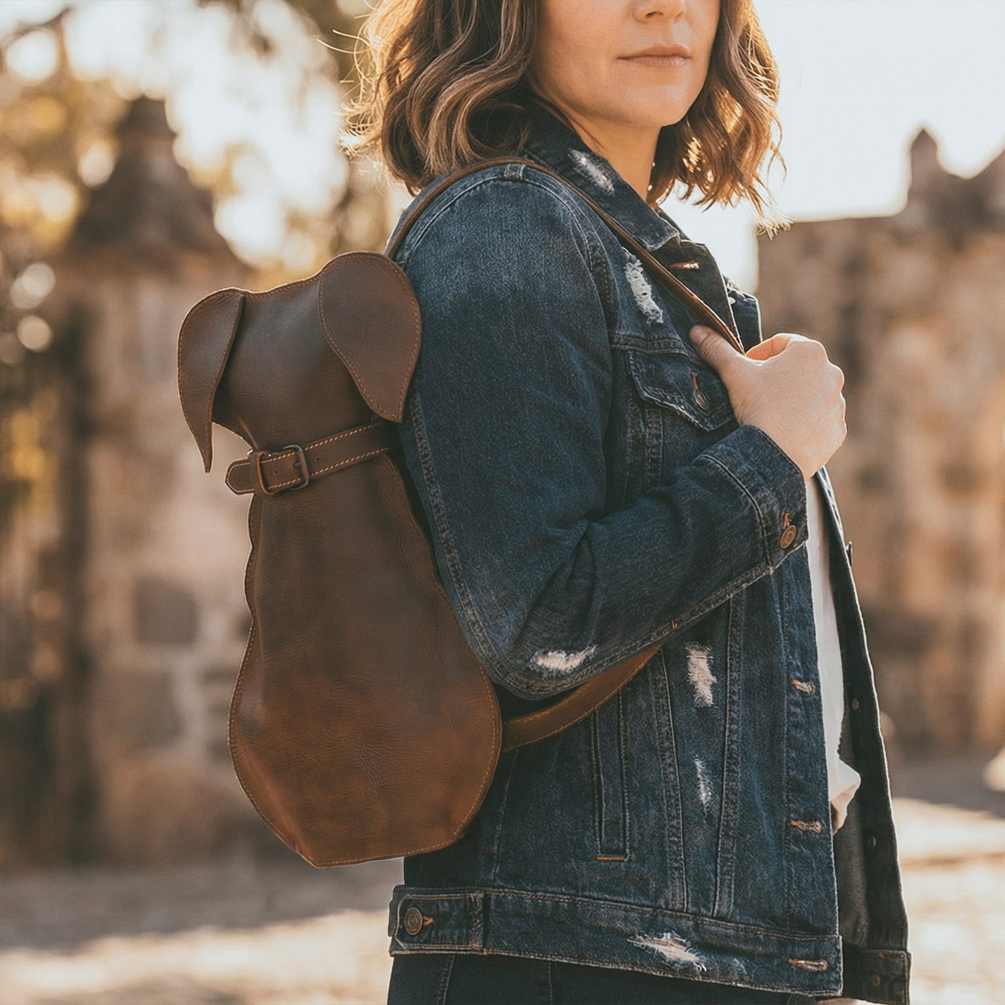 Leather Doggy Crossbody