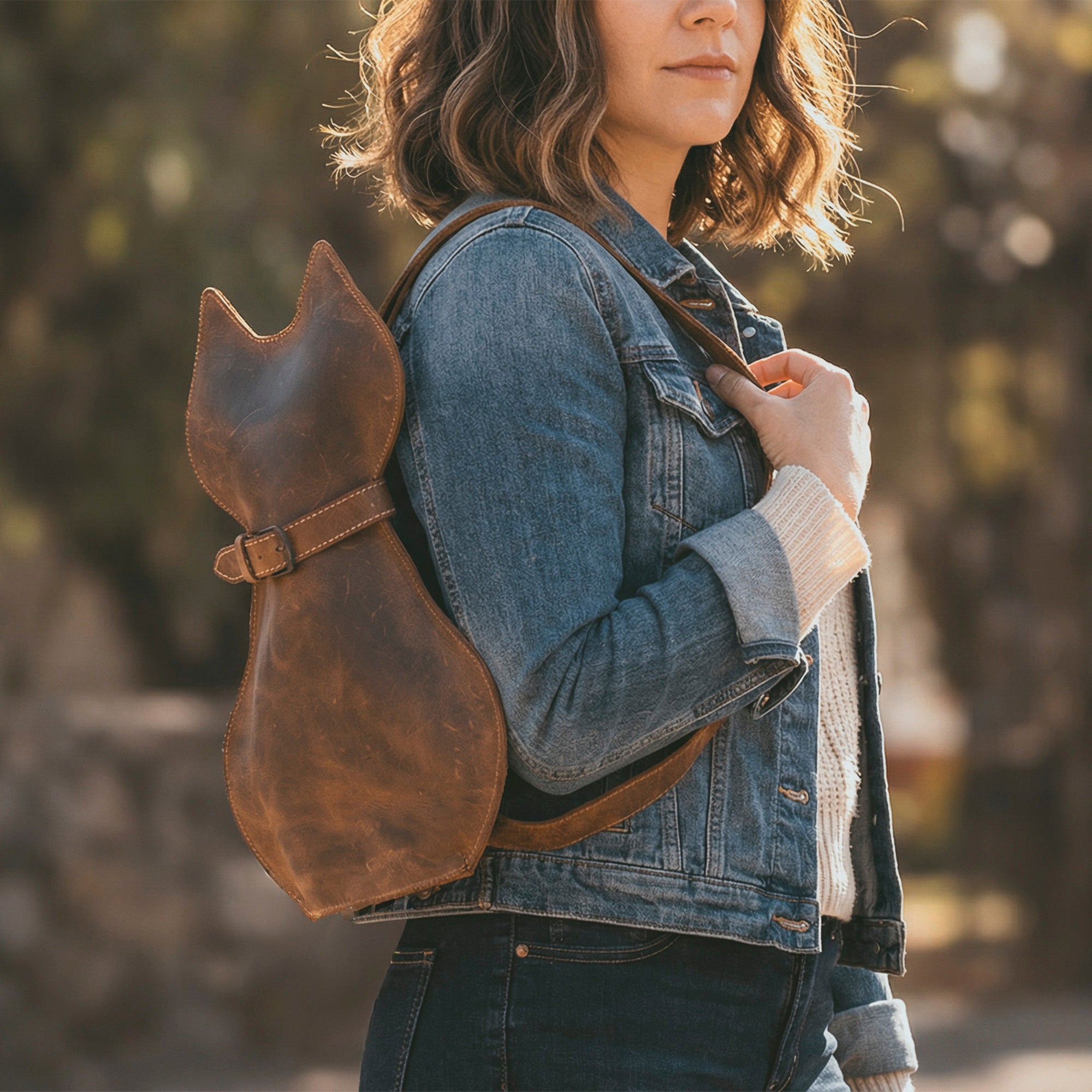 Leather Kitty Crossbody