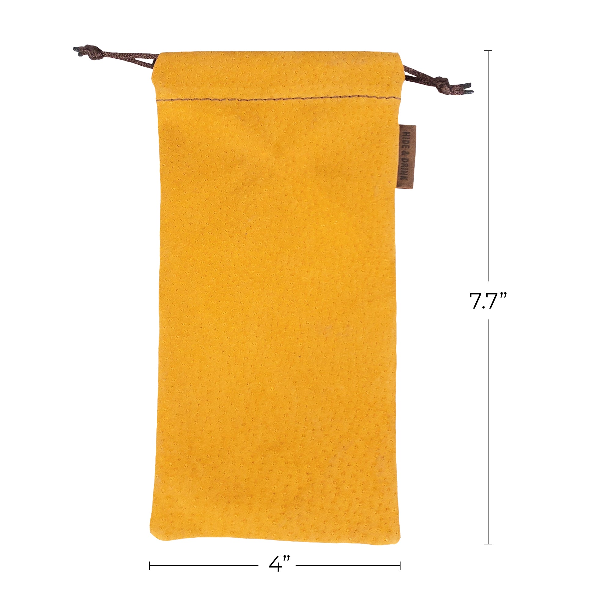 Hide & Drink Drawstring Bag for Pipe, crafted from natural sheepskin leather. A perfect storage solution for pipe enthusiasts, showcasing handmade quality from artisans in Guatemala & Oaxaca.
