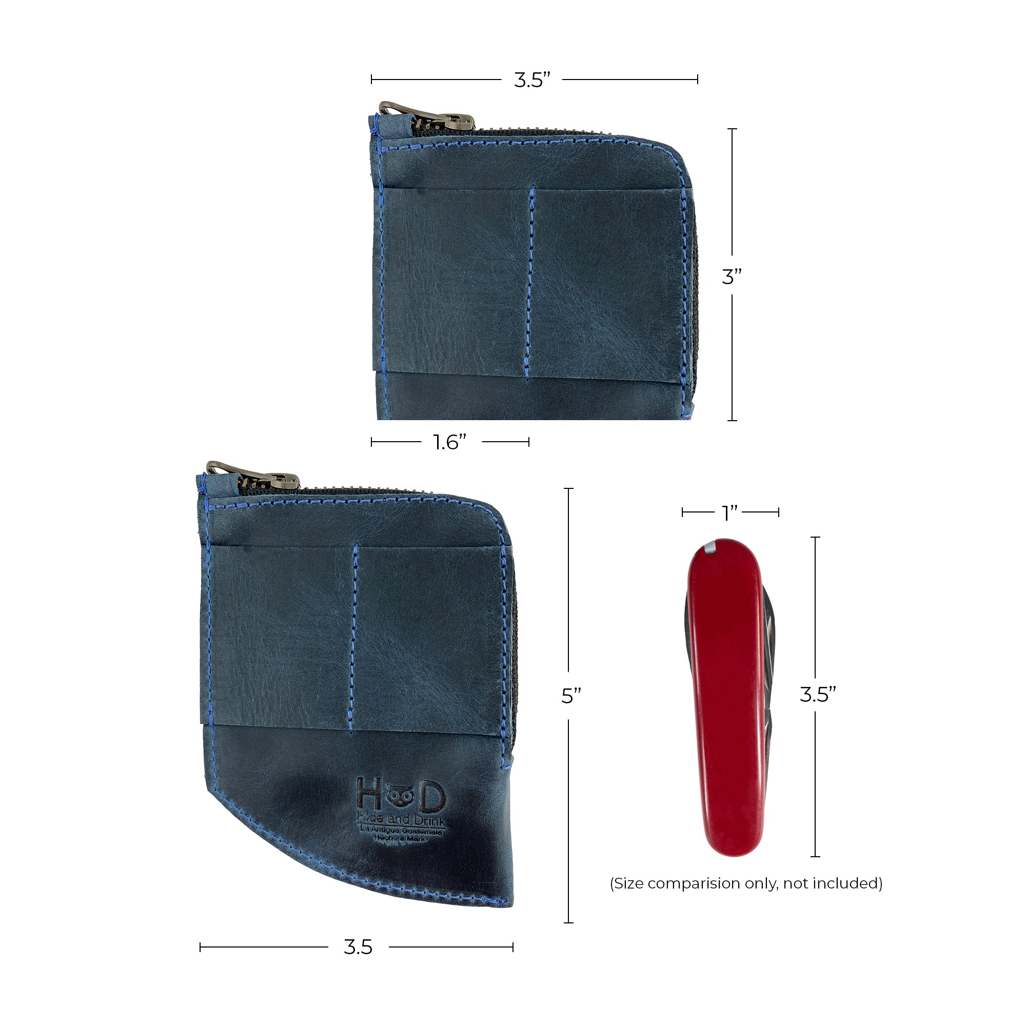 Hide & Drink EDC Pocket Wallet showcasing its elegant maroon hue. Handcrafted in La Antigua Guatemala, this wallet is a blend of style and practicality.