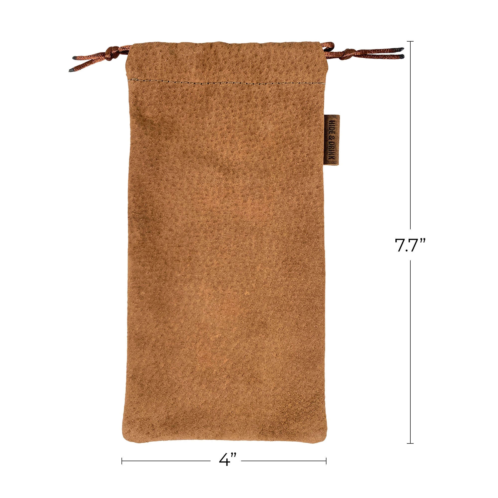 Hide & Drink Drawstring Bag for Pipe, crafted from luxurious sheepskin leather. This artisan bag offers multipurpose storage, embodying the tradition of handmade quality from Guatemala & Oaxaca.
