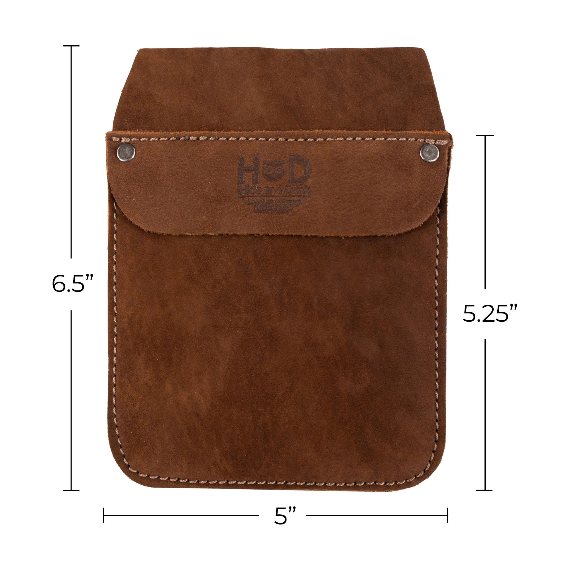 Hide & Drink Leather Work Pocket presented alongside promotional materials, showcasing its artisanal quality. Made from Full Grain Leather, this Work Pocket Organizer for Tools is crafted to meet the needs of busy professionals.