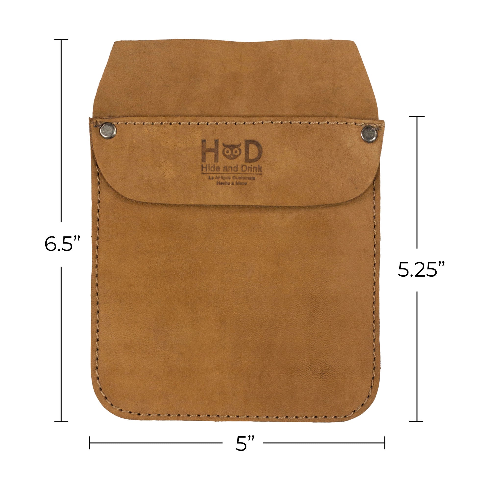 Hide & Drink Leather Work Pocket displayed with measuring tools, perfect for quick organization on the job. This Leather Work Pocket, made of premium material, caters to your essential tool needs.