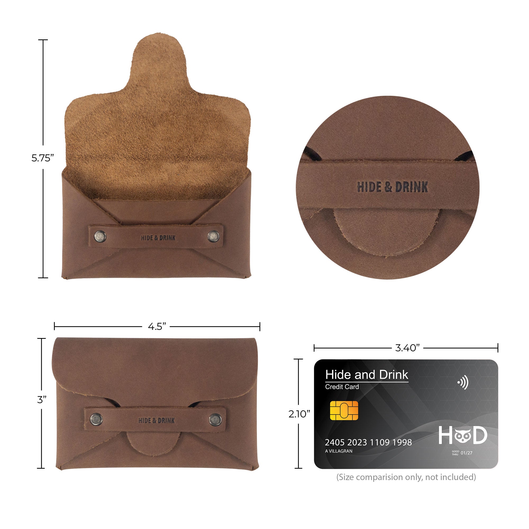 The Snapless Business Card Holder by Hide & Drink is a practical vintage wallet designed for both men and women. This sturdy pouch, made from high-quality Full Grain Leather, is perfect for organizing cards and cash, reflecting artisan craftsmanship from La Antigua Guatemala & Oaxaca Mexico.