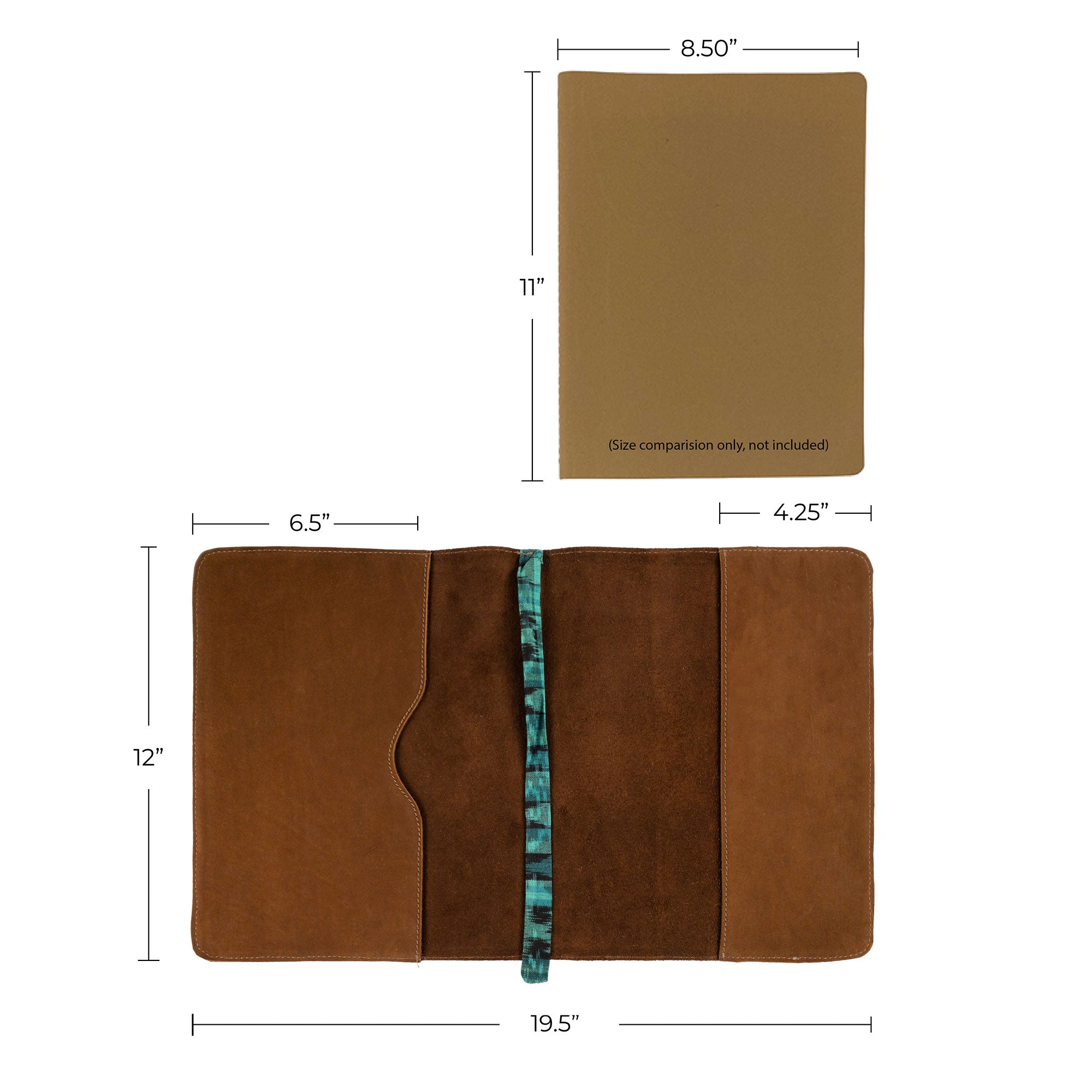 The elegant Journal Cover for (8.5 x 11 in.) Moleskine Cahier XXL by Hide & Drink, showcasing a combination of style and practical design. Its full grain leather composition promises durability and elegance, proudly made in La Antigua Guatemala & Oaxaca Mexico.