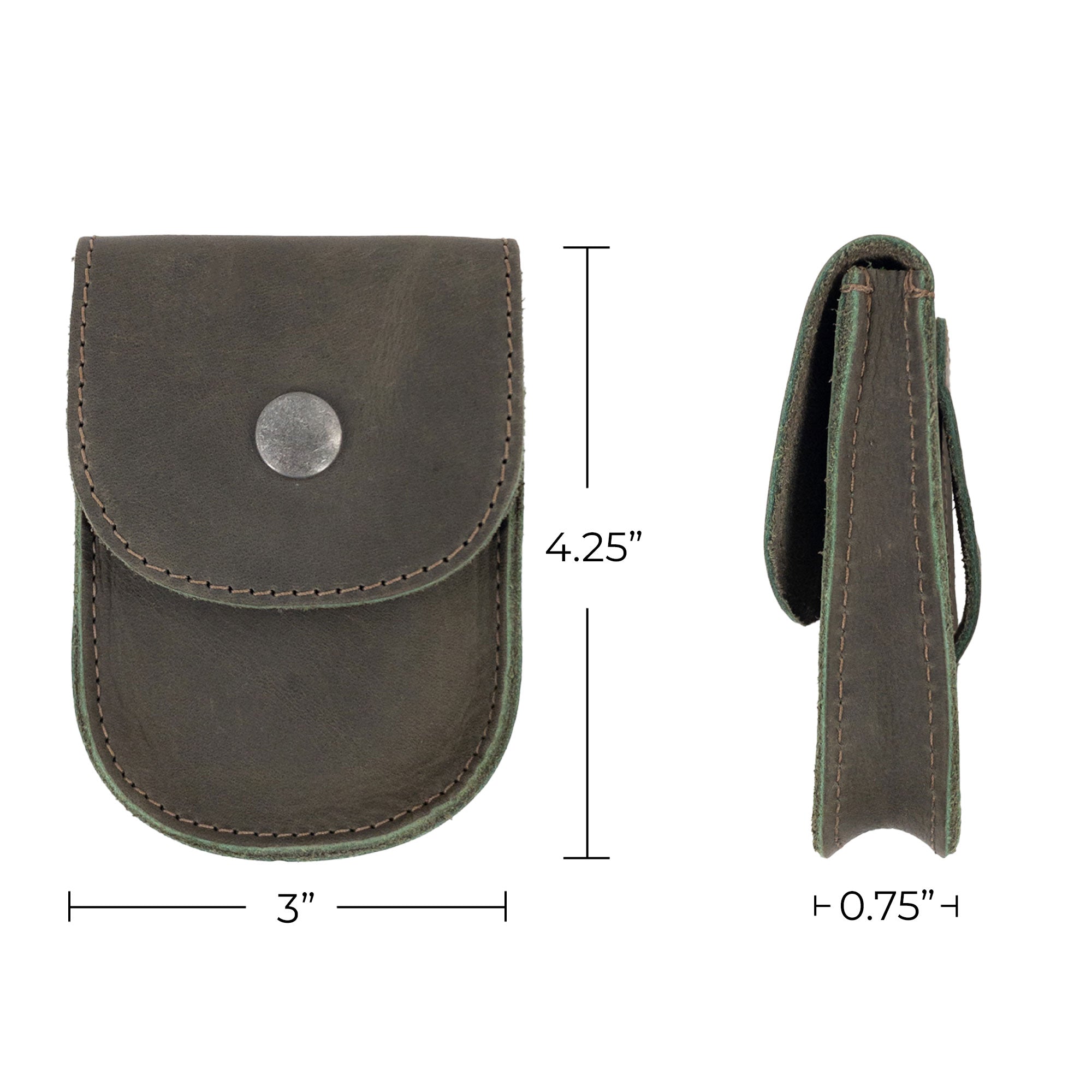 Burgundy Holster Pouch by Hide & Drink shown closed, illustrating its stylish appearance and practicality. This durable pouch made of full grain leather is designed for convenience and everyday carry of personal items.