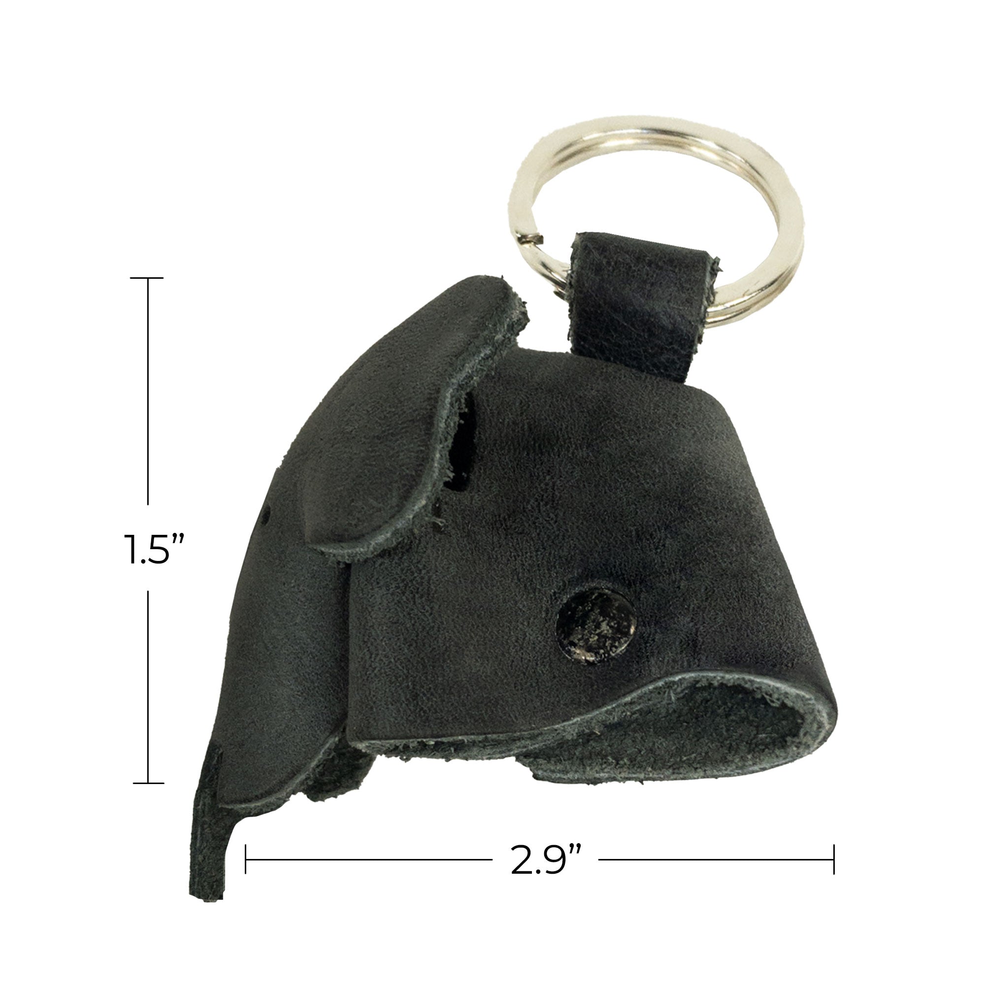 Genuine Full Grain Leather Animal Key Chain by Hide & Drink featuring a unique elephant design. This Critter Keychain serves as both an elegant fob charm and an animal key holder charm pendant, showcasing artisan craftsmanship from La Antigua Guatemala.