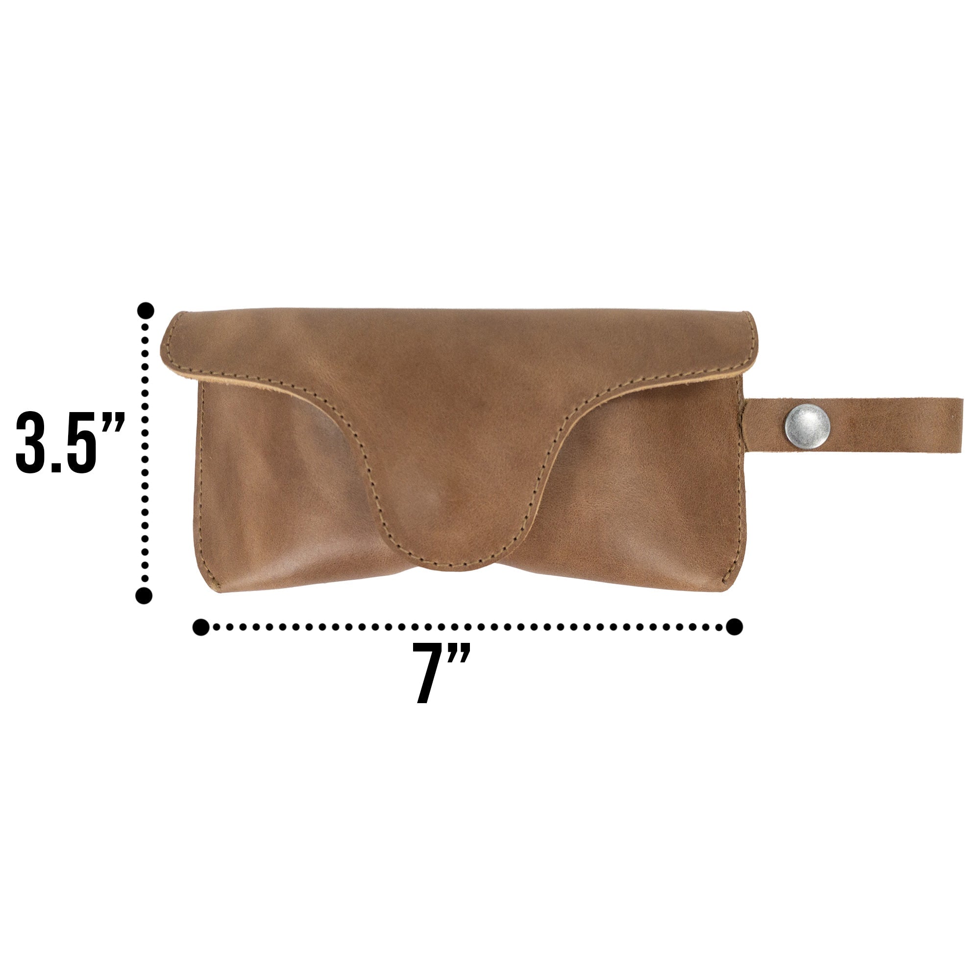 Eyeglasses Case with Strap by Hide & Drink displayed alongside gift packaging, making it a thoughtful gift. Crafted from full grain leather, this stylish protector for eyewear showcases quality handmade production in La Antigua Guatemala & Oaxaca Mexico.