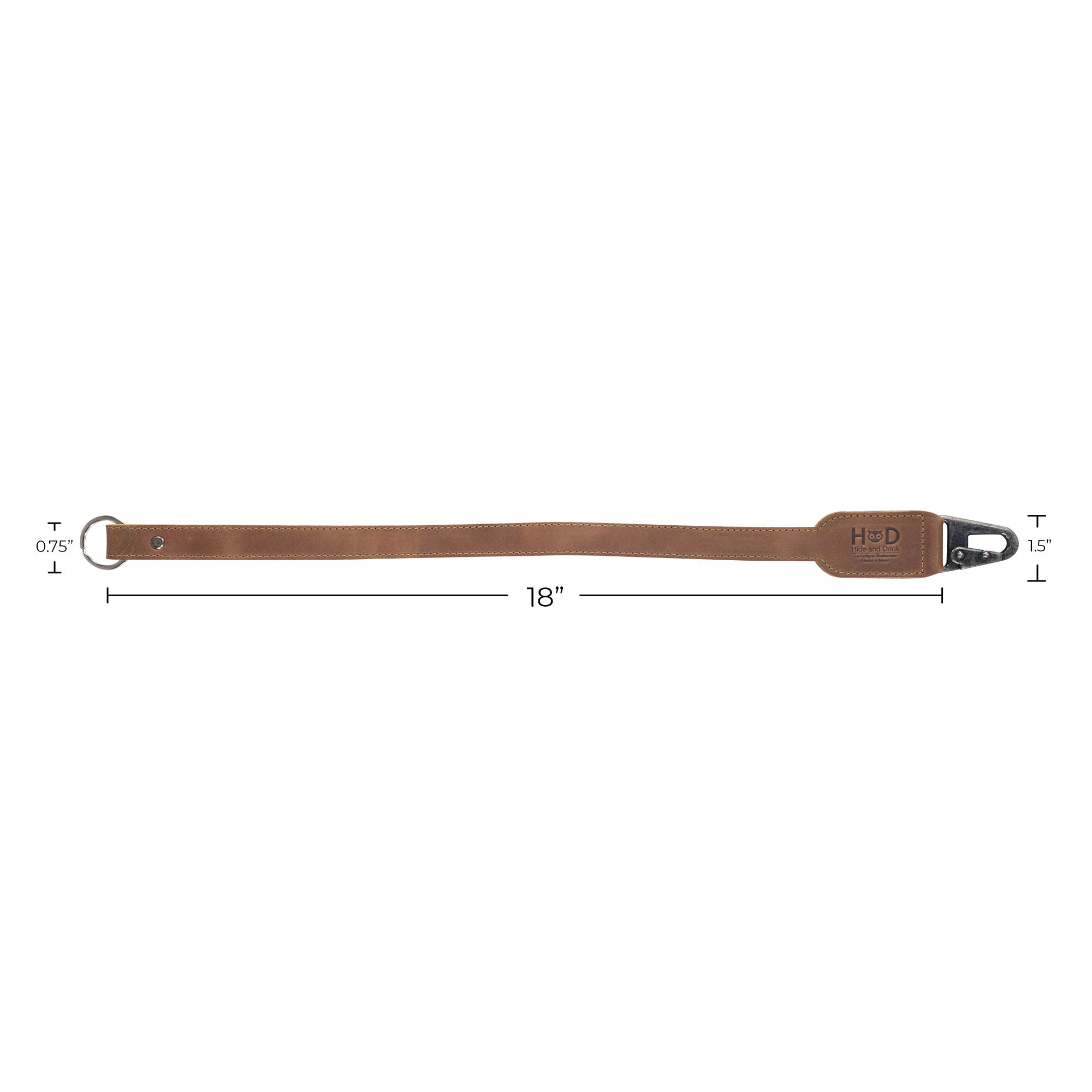 Hide & Drink Keychain Lanyard showcasing exquisite Full Grain Leather, featuring a sturdy clip for attachment to keys, embodying the essence of artisan craftsmanship and small batch production.