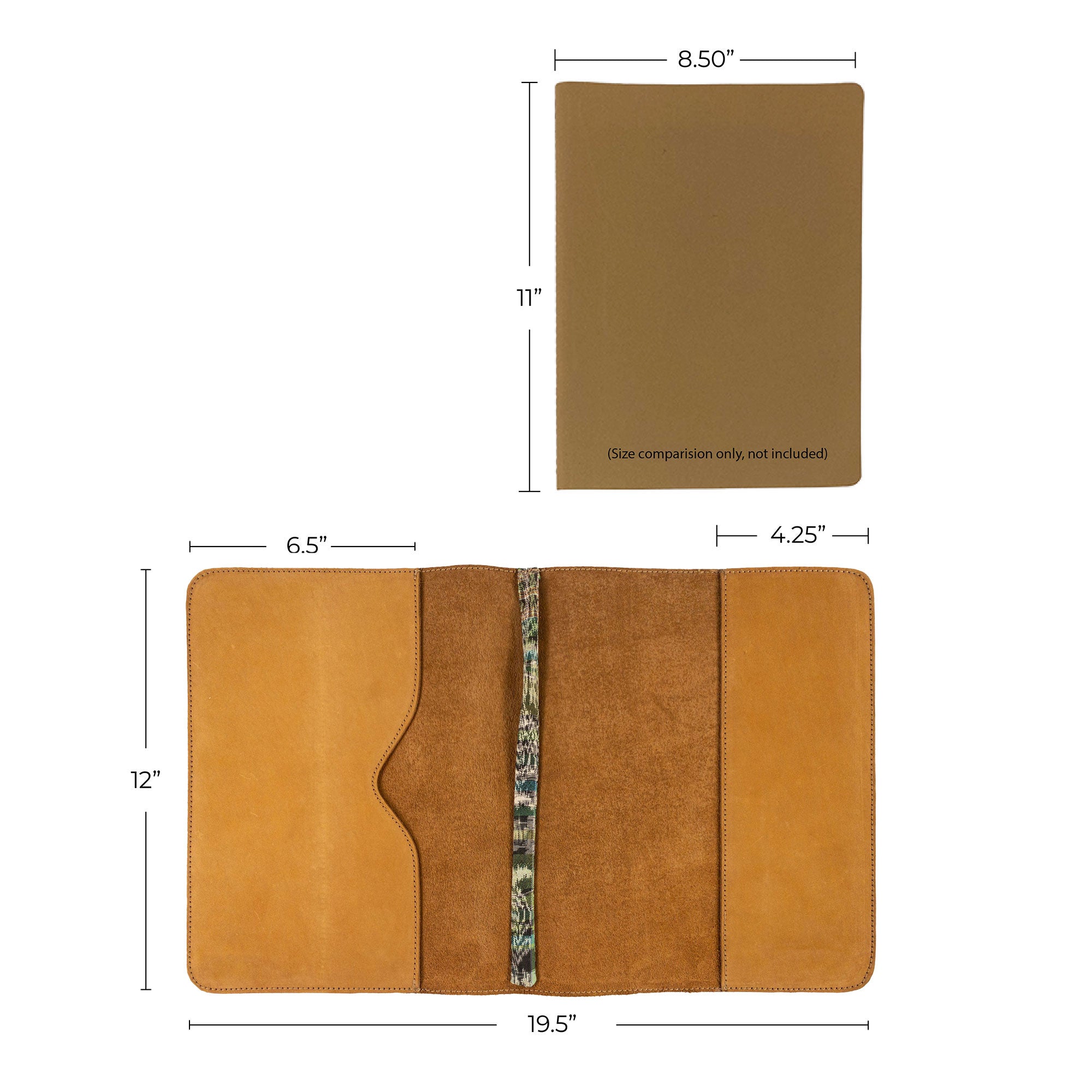 The Journal Cover for (8.5 x 11 in.) Moleskine Cahier XXL by Hide & Drink, showcasing its elegant design and premium leather quality. Perfect for safeguarding your writing tools, reflecting small batch artisan production from La Antigua Guatemala & Oaxaca Mexico.