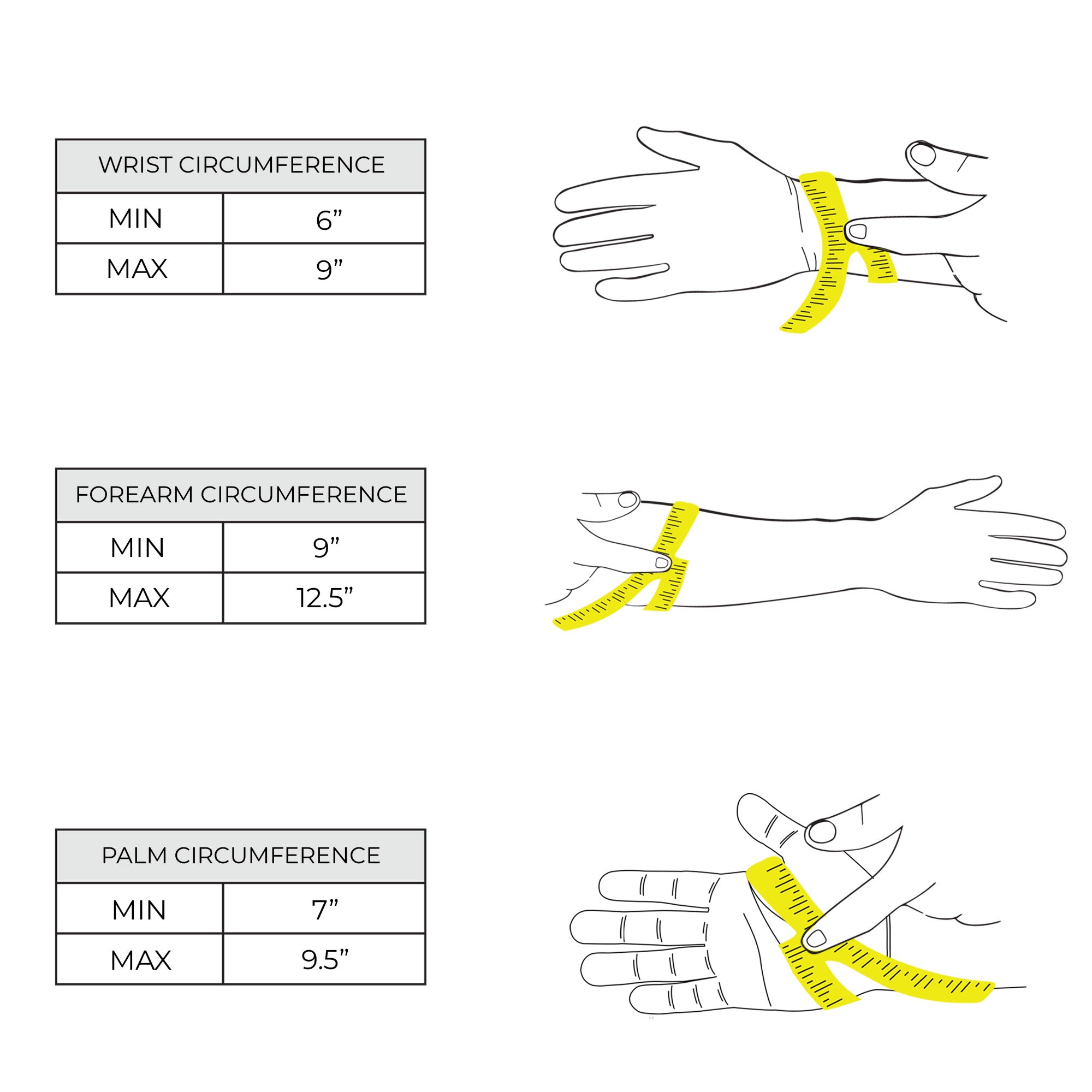 Measurement guide for the Archery Bracer with Thumb Slot from Valhalla Gear, ensuring a perfect fit. This forearm protector features adjustable straps ideal for cosplay. Each piece, handmade in small batches with care, reflects the artisan craftsmanship typical of full grain leather goods from La Antigua Guatemala.