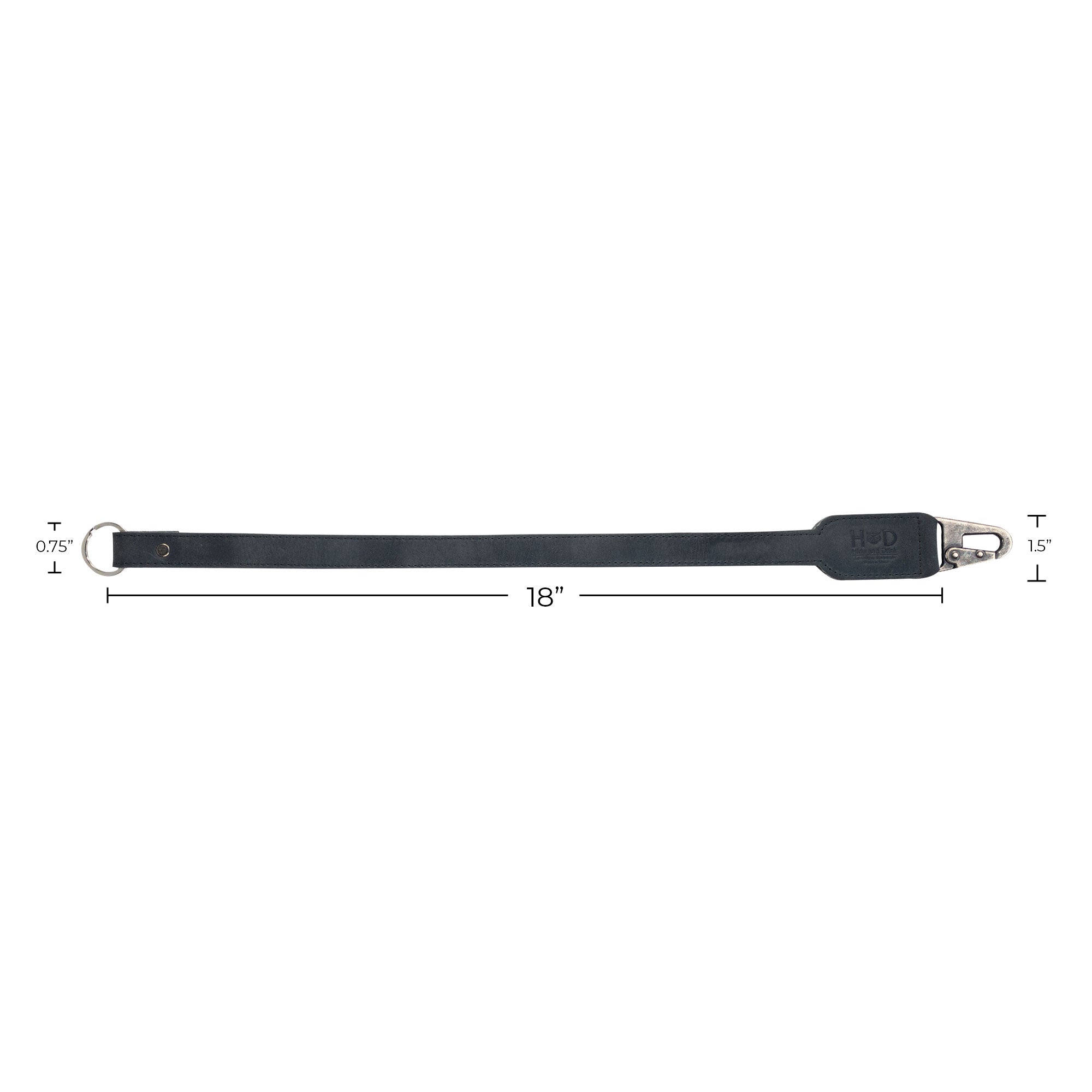 Hide & Drink Keychain Lanyard featuring durable Full Grain Leather, equipped with a clip for easy key attachment. It represents small batch production and artisan craftsmanship.