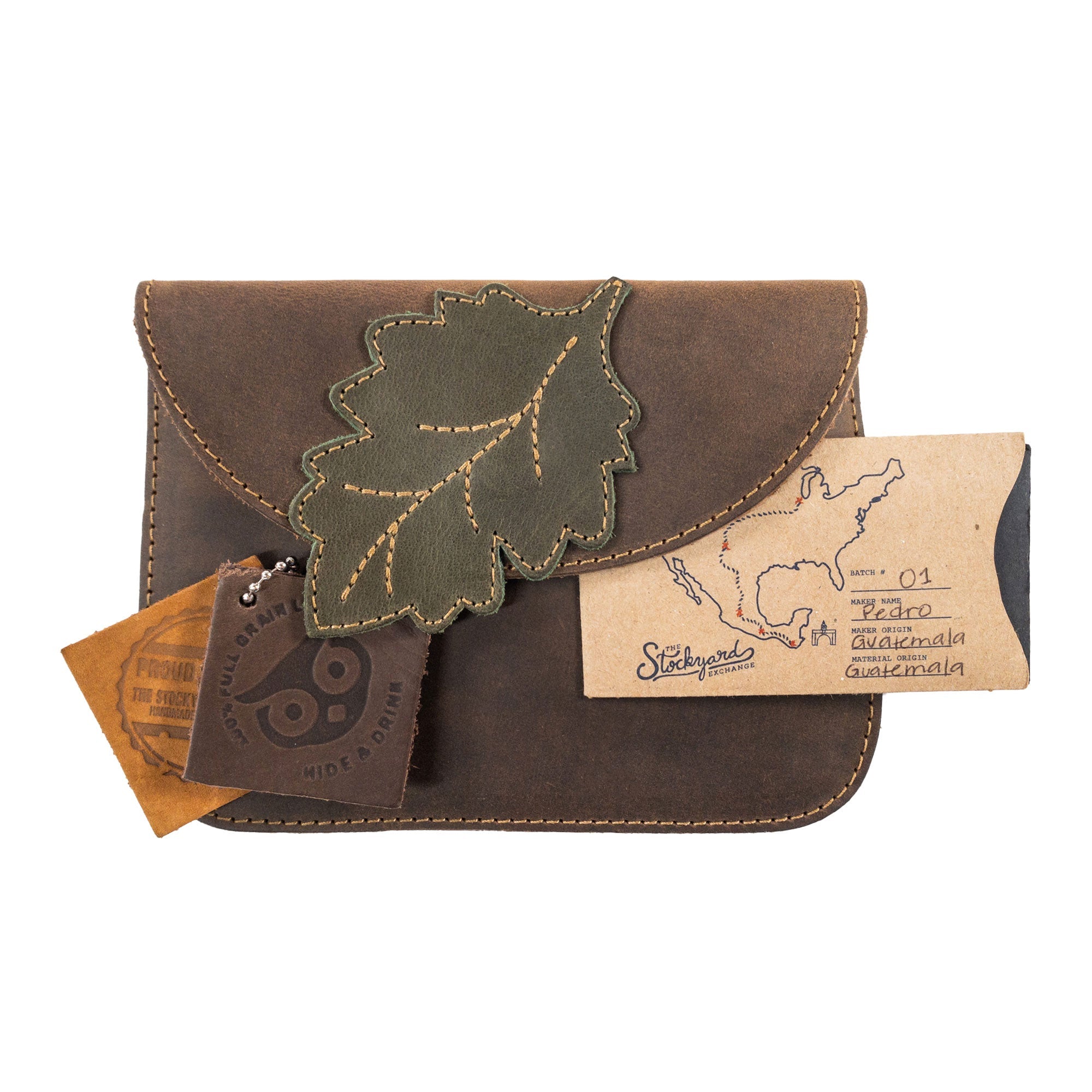 Card Wallet Leaves Design - Stockyard X 'The Leather Store'