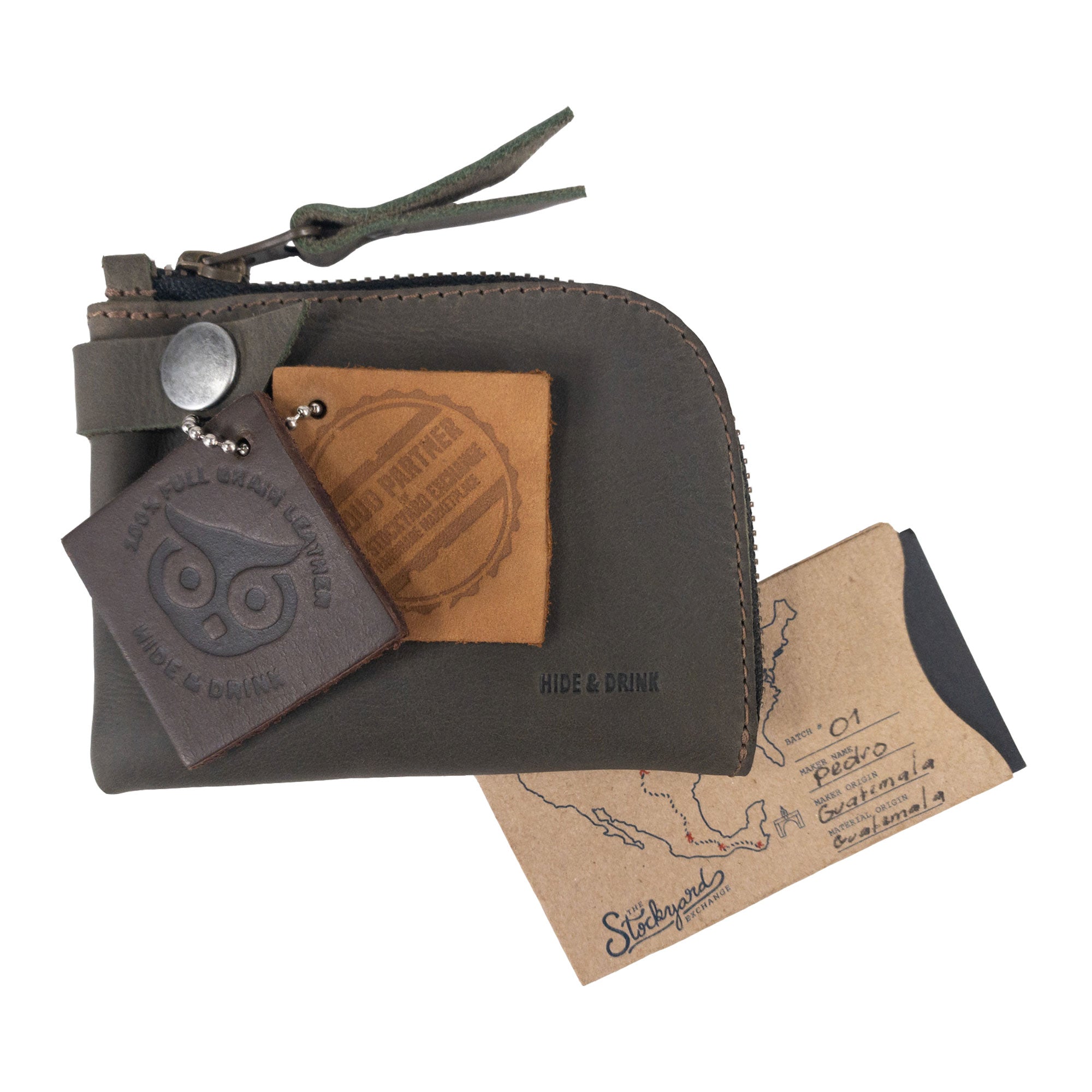 Lion's Mane Zippered Wallet by Hide & Drink, perfect for up to 6 cards and folded bills. A great addition to your travel essentials.