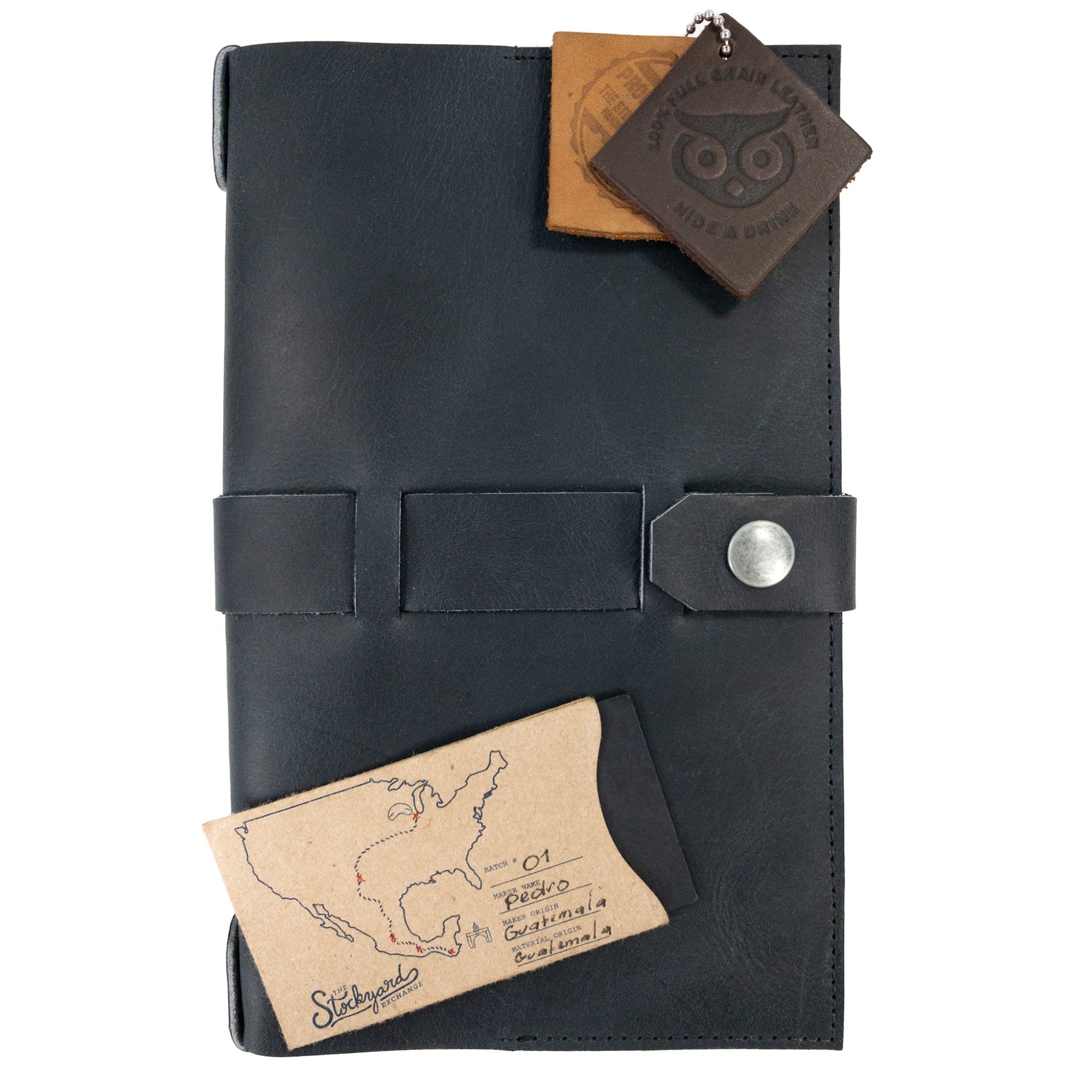 Hide & Drink's Riveted Field Note Cover for Moleskine (5 x 8.25 in.) Notebook NOT Included featuring additional accessories for a complete look. This handcrafted leather piece exemplifies small batch production craftsmanship from La Antigua Guatemala & Oaxaca, Mexico.
