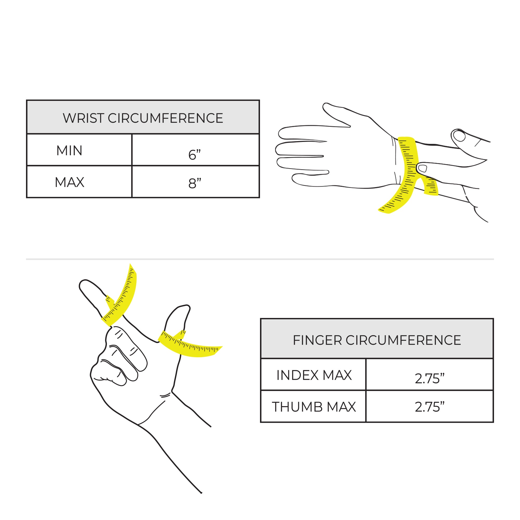 An instructional graphic showing the sizing chart for the Valhalla Gear Archery Shooting Glove. This essential guide ensures the perfect fit for archers needing a reliable Hand Guard and Wrist and Finger Protector for their Recurve Bow. Crafted with Full Grain Leather in La Antigua Guatemala, it’s a must-have for serious shooters and cosplayers.