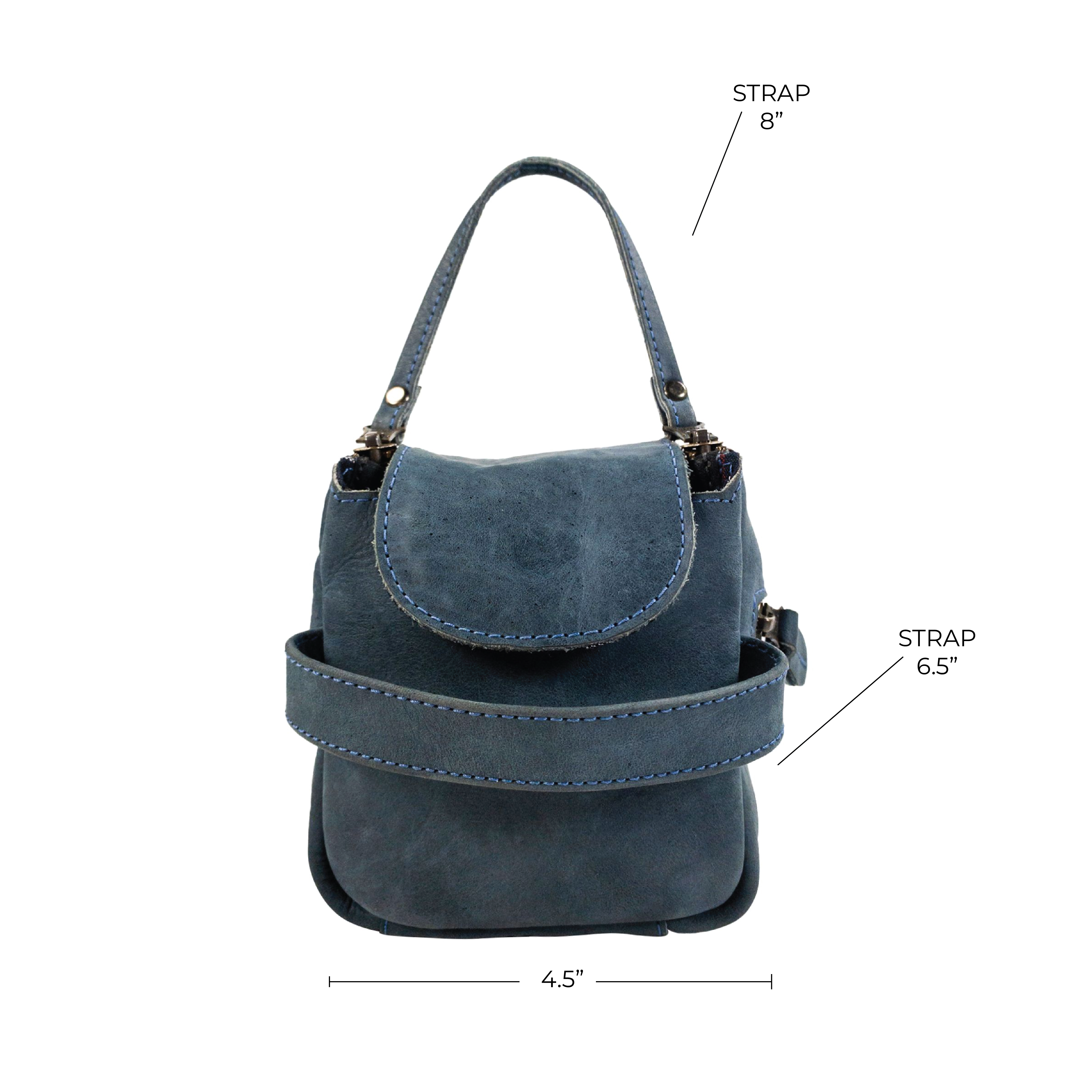 Dimensions of the blue Hide & Drink Toiletry Bag highlighted for practicality. This Full Grain Leather Toiletry Bag serves as an excellent Hand Bag and Dopp Kit Organizer for essentials. StockyardX, Handmade, S.