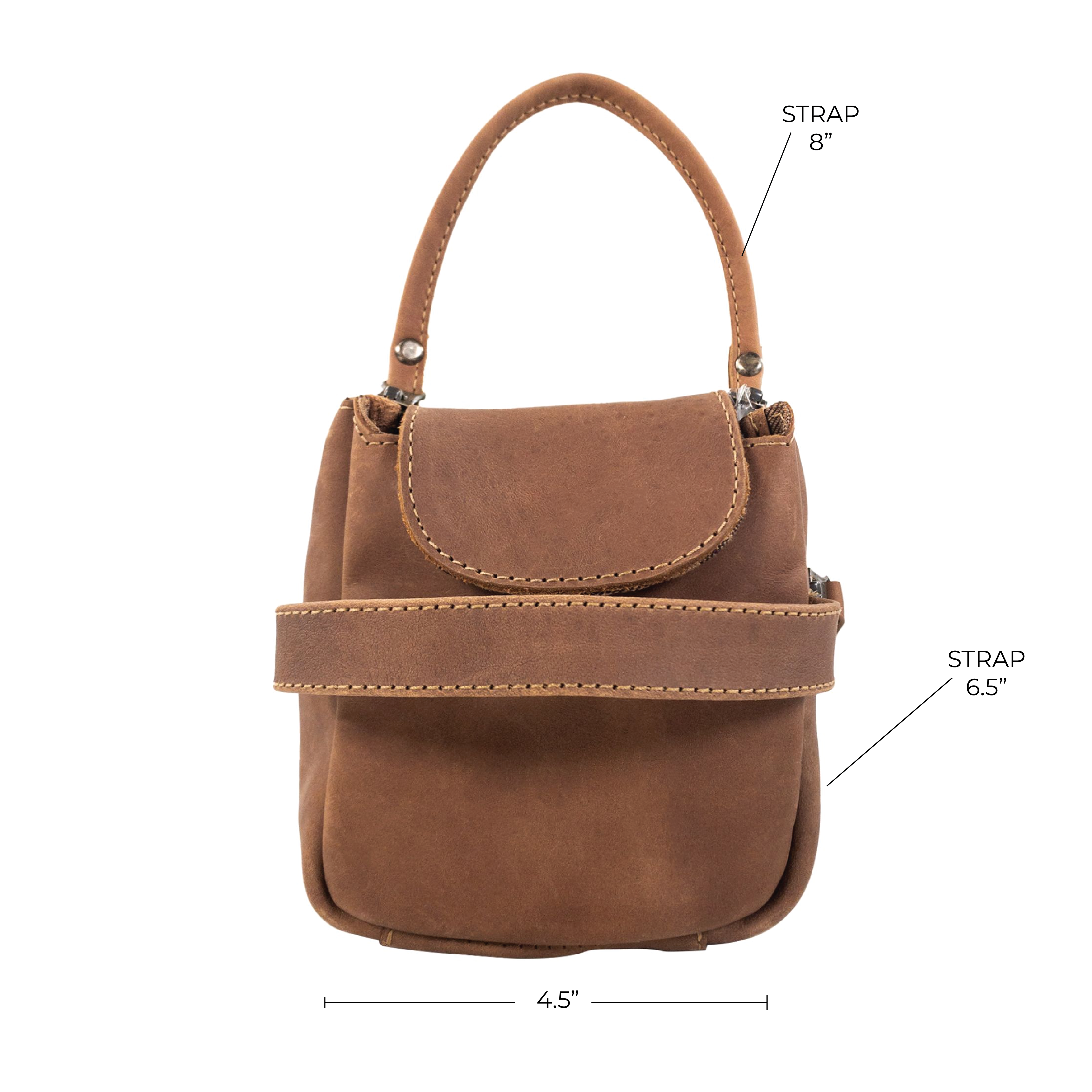 Dimensions of Hide & Drink's tan Toiletry Bag shown, highlighting its practicality. This Full Grain Leather Toiletry Bag functions as a stylish Hand Bag and Dopp Kit Organizer for travel and daily use. StockyardX, Handmade, S.