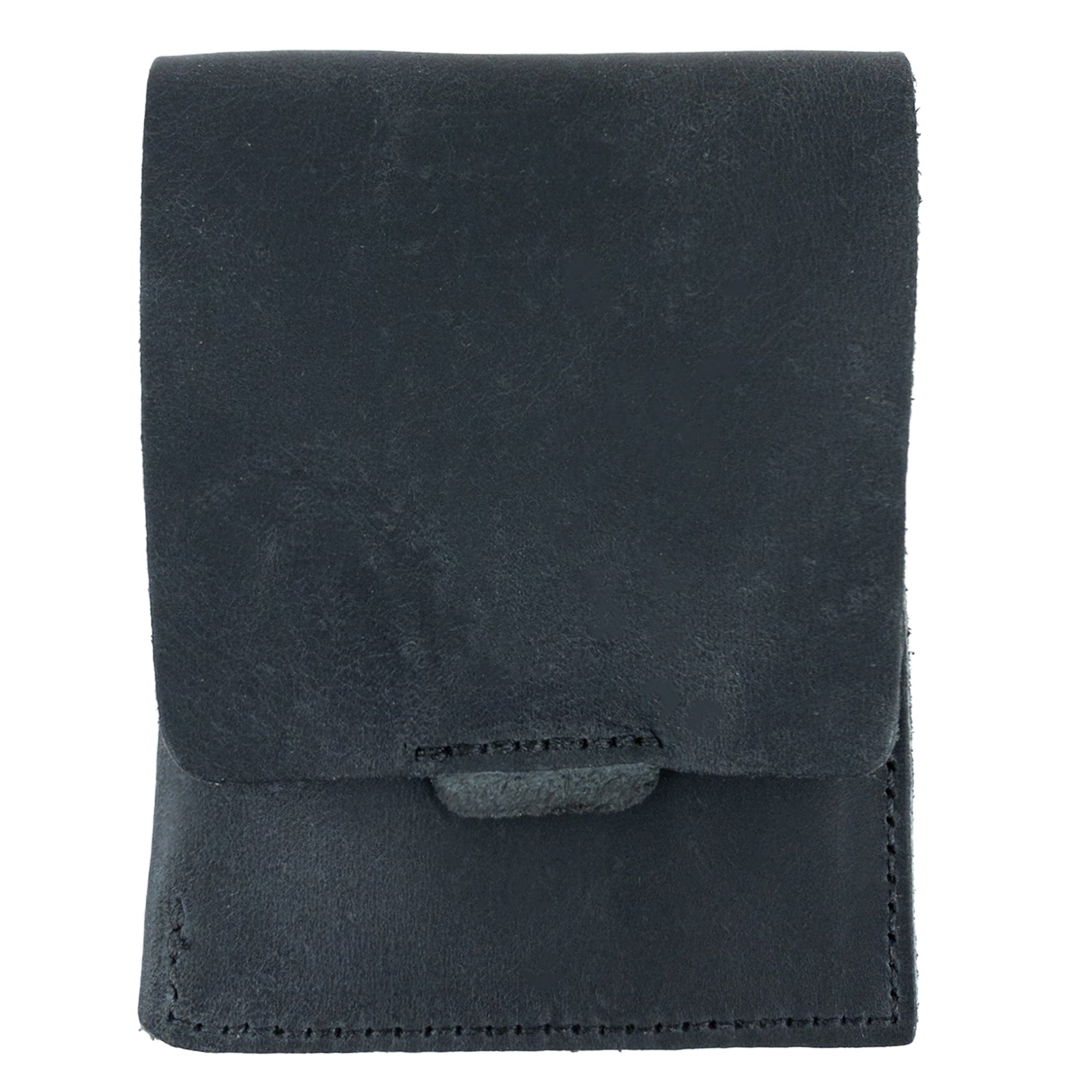 Hide & Drink Slim Card Holder in black full grain leather, a sleek vertical design ideal for organizing up to 4 cards plus cash. This artisan made pocket wallet from La Antigua Guatemala features hand cut, hand sewn quality and fire branded details.