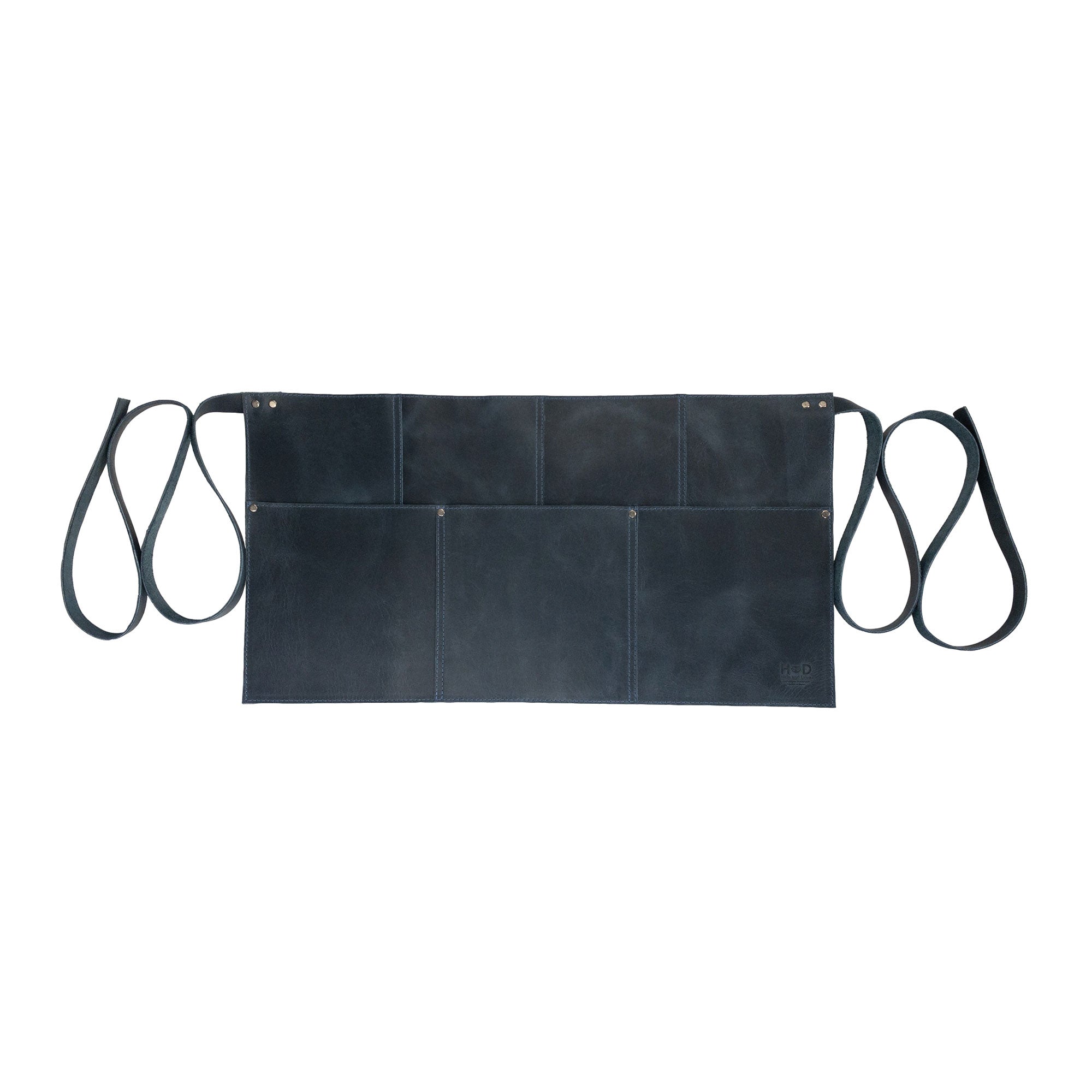Hide & Drink Barista Leather Waist Apron in a functional setting, showing riveted pockets, ideal as waitress and waiter accessories, crafted from full grain leather in small batch production in La Antigua Guatemala & Oaxaca Mexico.