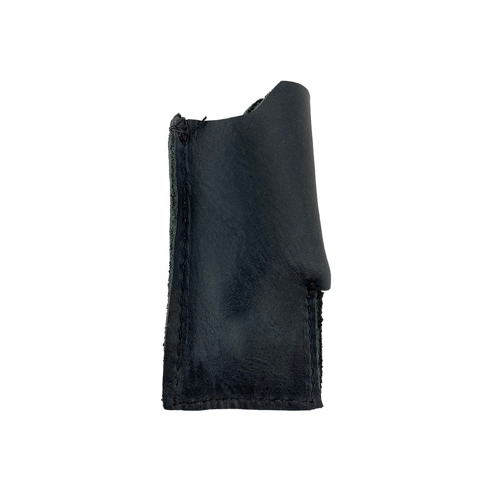 Black Hide & Drink Lighter Protective Case exhibiting sleek craftsmanship and premium full grain leather design. This artisan piece is handmade in La Antigua Guatemala & Oaxaca Mexico. Tags: Lighter Protective Case, Full Grain Leather.