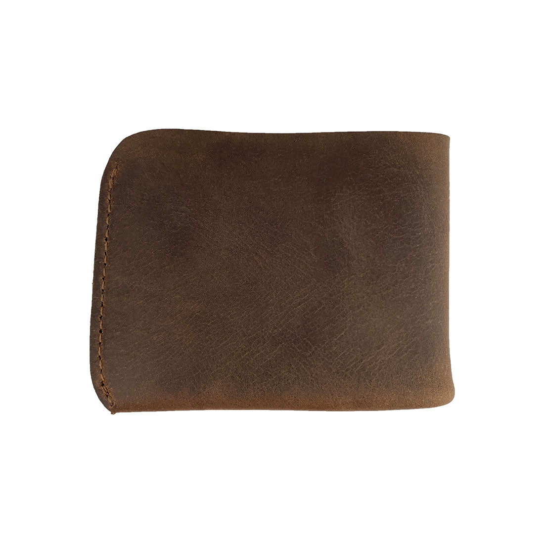 Side view of the Hide & Drink Minimal Wallet showcasing its smooth Full Grain Leather surface, designed as a Classic Slimfold Wallet. Ideal as a Card Organizer Holder and Travel Accessory, it's part of Small Batch Production by skilled artisans in La Antigua Guatemala & Oaxaca Mexico, Hand Cut and Hand Sewn.