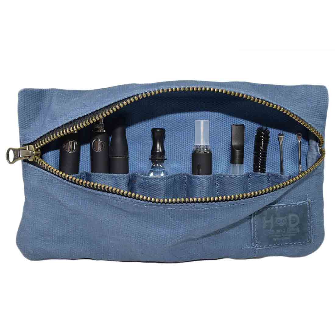 This vibrant blue Hide & Drink Vape Pen Case (Accessories not included) offers ample storage for all your vaping tools. A chic Pen Accessories Kit Pouch Holder designed for a secure fit. G Pen Soft Travel Bag Handmade from Waxed Canvas, Full Grain Leather, StockyardX, Small Batch Production, Hand Cut, Hand Sewn, Fire Branded, Artisan, Handmade in La Antigua Guatemala & Oaxaca Mexico.