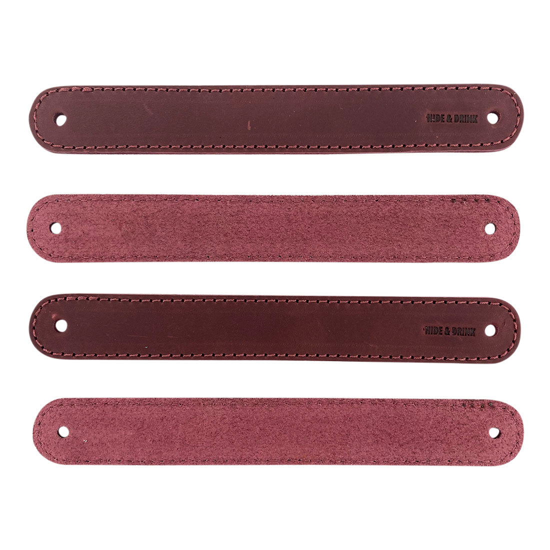 Hide & Drink Drawer Handles (4pk) showcasing soft leather in a beautiful design, emphasizing artisan craftsmanship. Durable and easy to install, an ideal addition to any furniture.