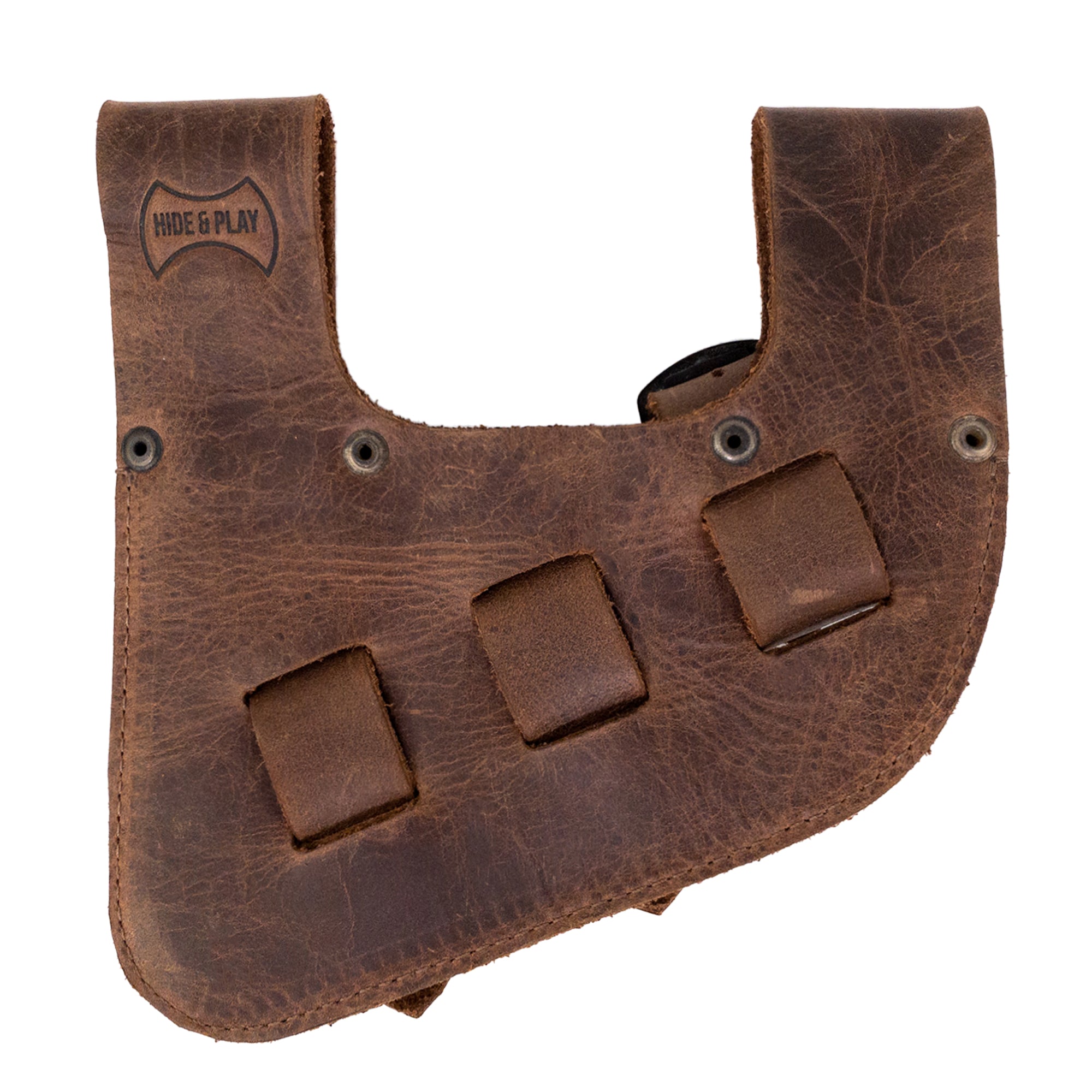 Another angle of the Medieval Sword Holder with 3 Buckles from Hide & Play, highlighting its robust Full Grain Leather material. Perfect for Fantasy Cosplay, this Historical Costume Accessory features artisan details from Small Batch Production, including Hand Cut, Hand Sewn, and Fire Branded techniques found in La Antigua Guatemala & Oaxaca Mexico.