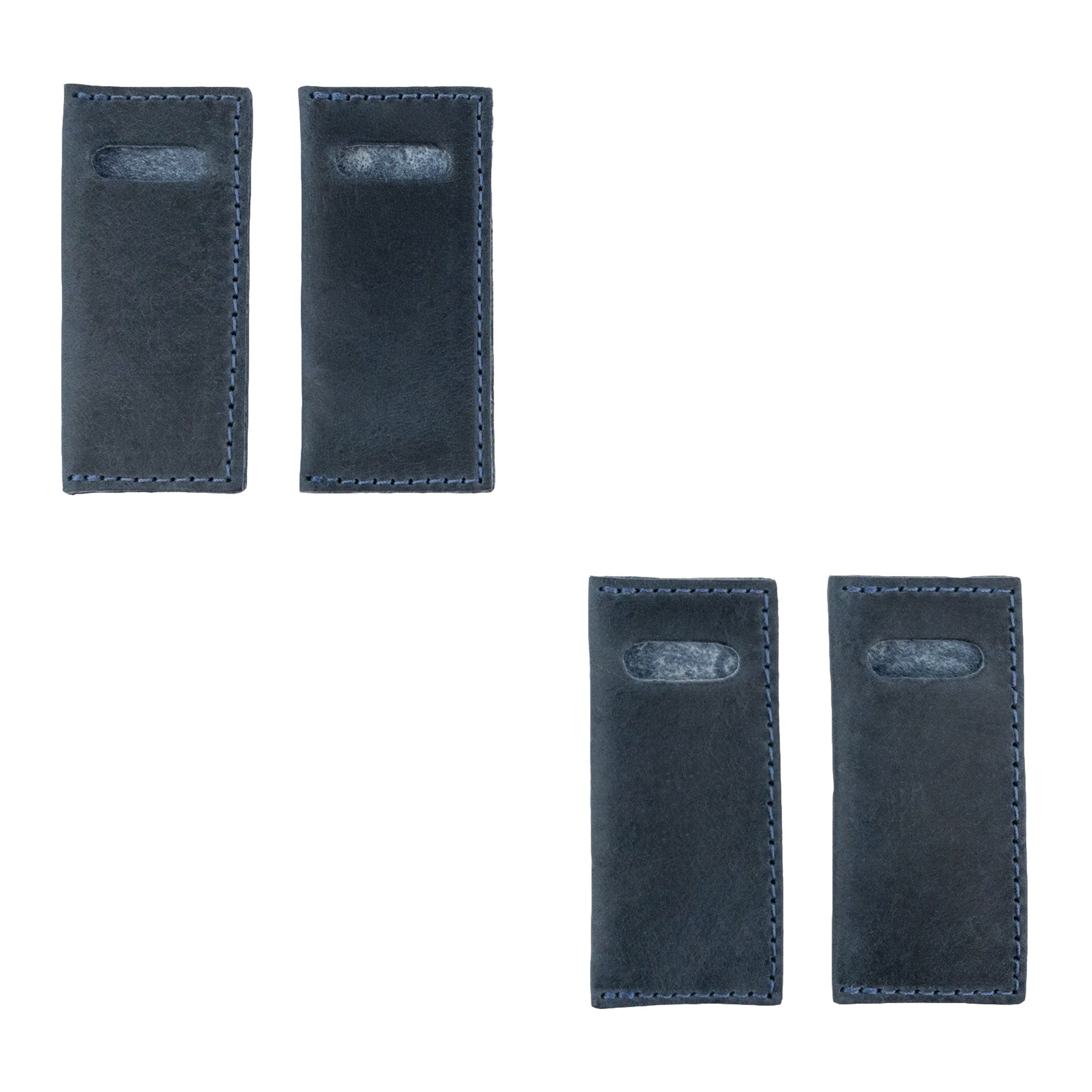 Hide & Drink Tooth Pick Case (4 Pack) showcasing the fine detail and style of a leather toothpick holder. Set of 4 Tooth Pick Cases, Cooking Accessories, Full Grain Leather, StockyardX, Small Batch Production, Hand Cut, Hand Sewn, Fire Branded, Artisan, Handmade in La Antigua Guatemala & Oaxaca Mexico.