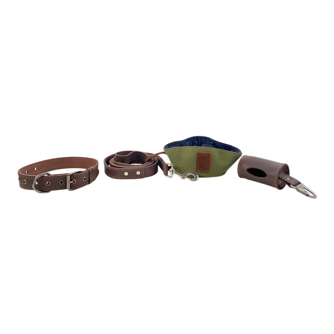 Collar, Leash, Bowl and Poop Bag Carrier - Stockyard X 'The Leather Store'